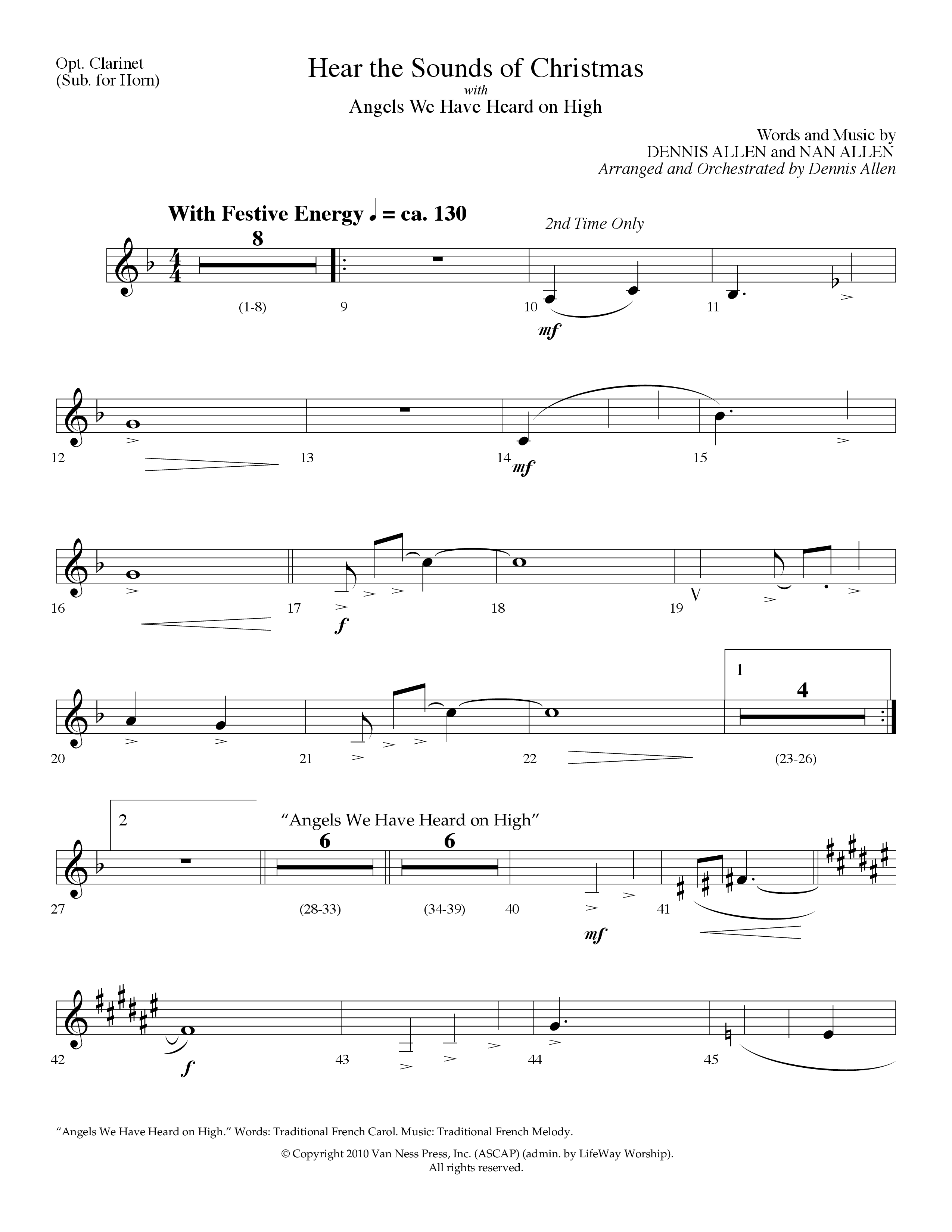 Hear The Sounds Of Christmas (with Angels We Have Heard On High) (Choral Anthem SATB) Clarinet (Lifeway Choral / Arr. Dennis Allen)