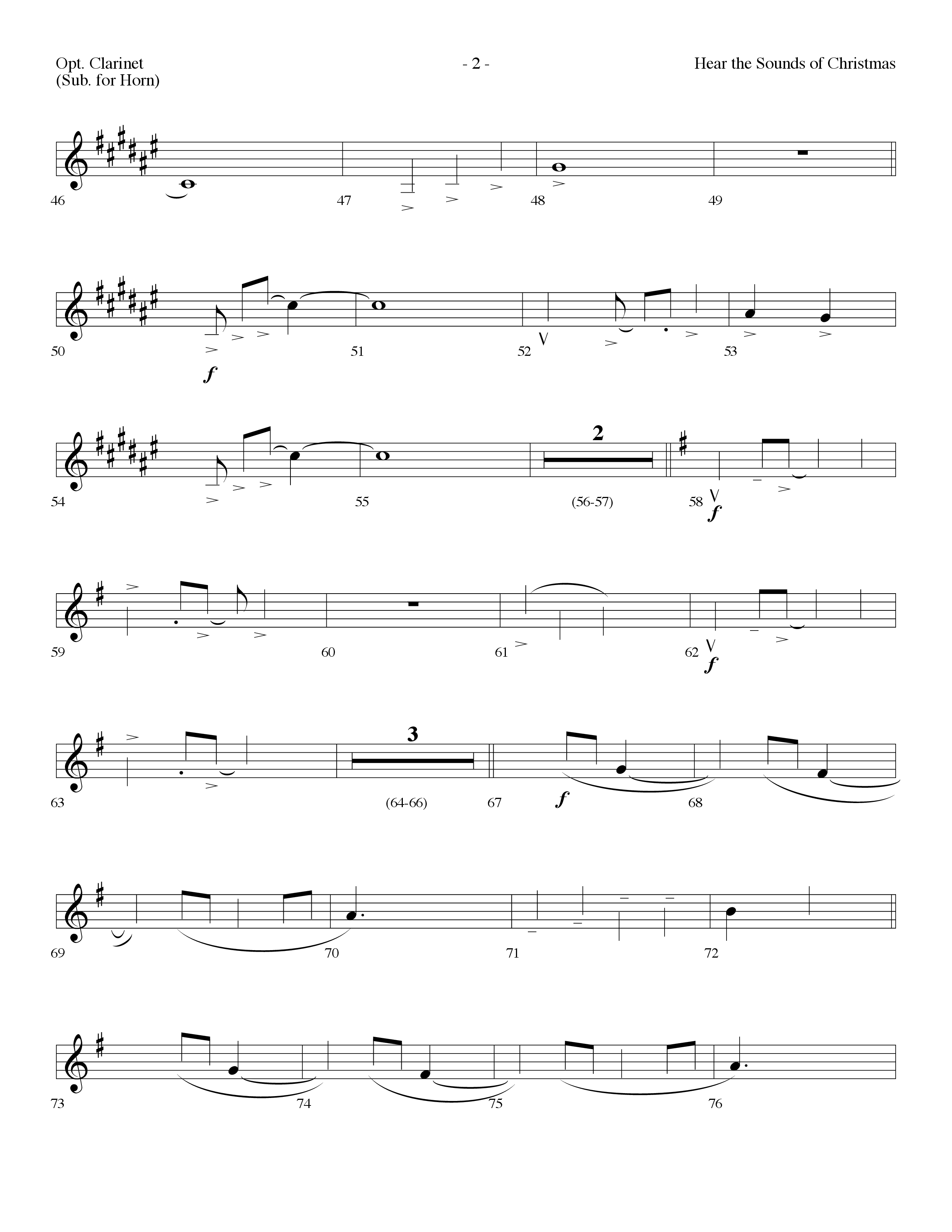 Hear The Sounds Of Christmas (with Angels We Have Heard On High) (Choral Anthem SATB) Clarinet (Lifeway Choral / Arr. Dennis Allen)