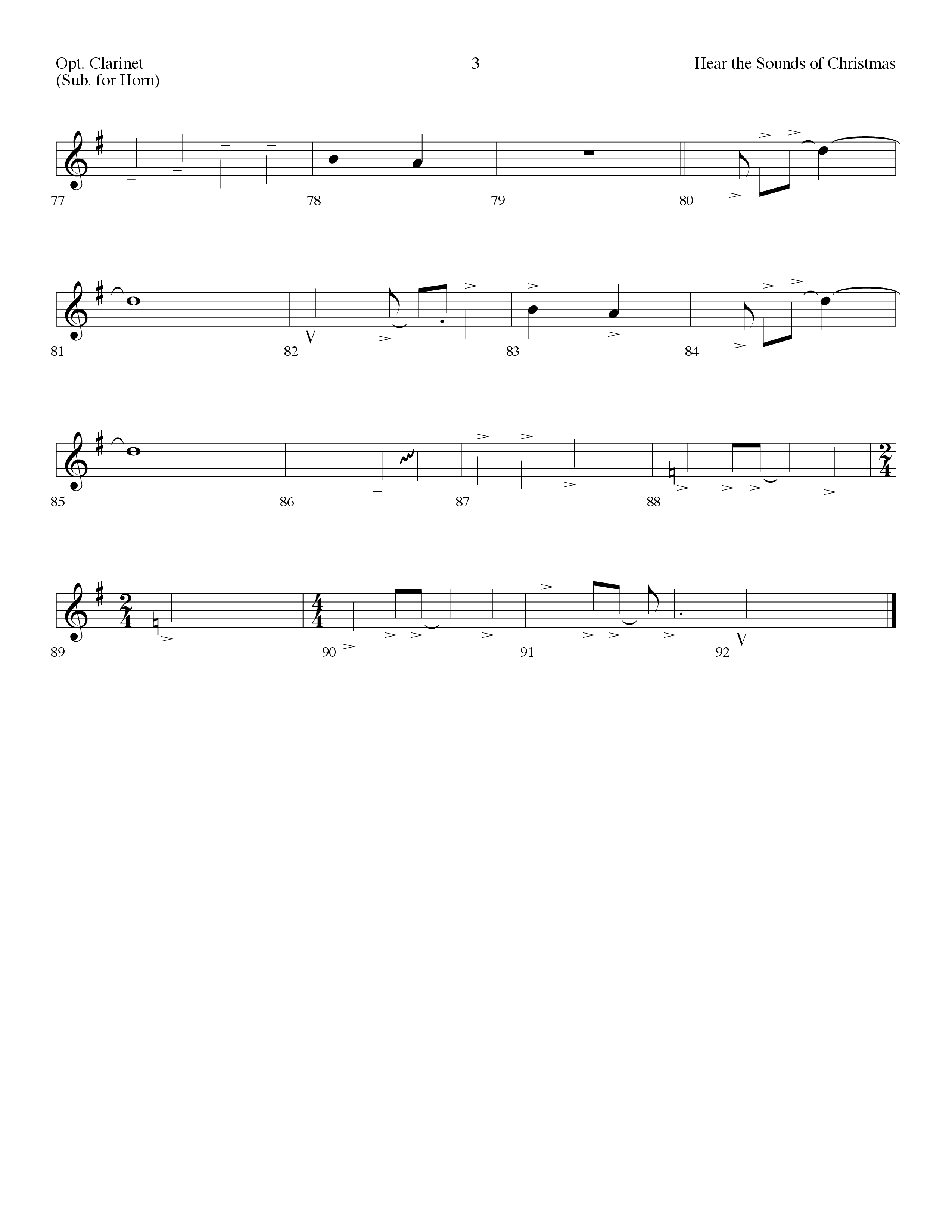 Hear The Sounds Of Christmas (with Angels We Have Heard On High) (Choral Anthem SATB) Clarinet (Lifeway Choral / Arr. Dennis Allen)