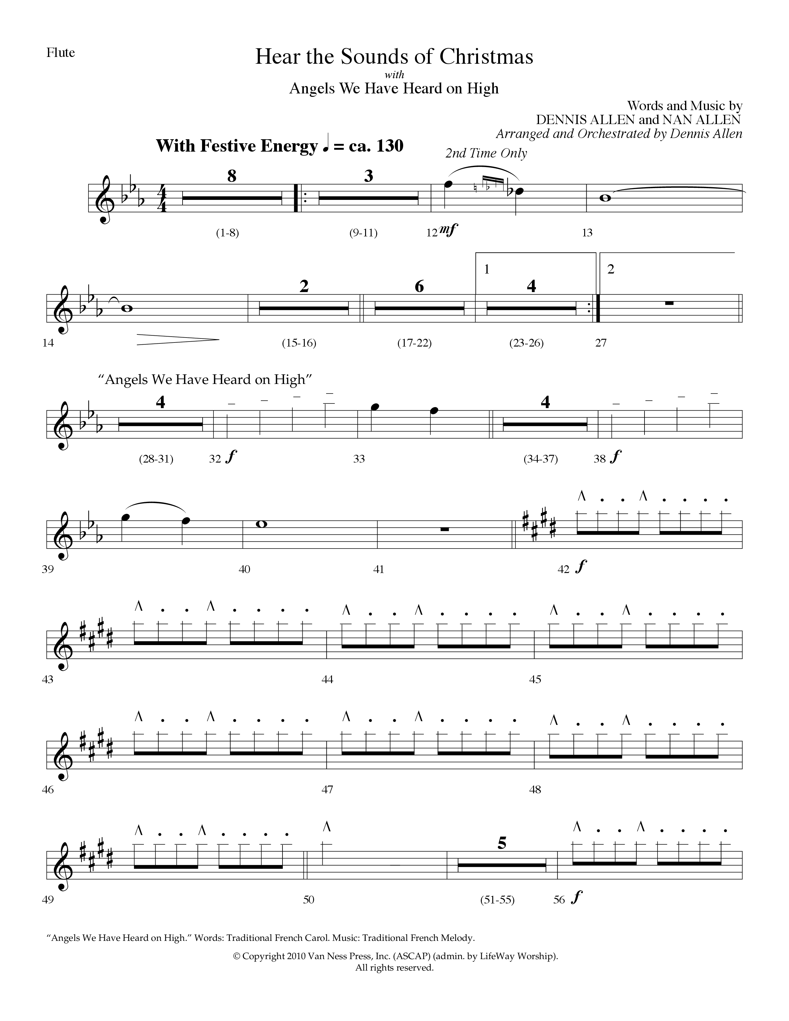 Hear The Sounds Of Christmas (with Angels We Have Heard On High) (Choral Anthem SATB) Flute (Lifeway Choral / Arr. Dennis Allen)