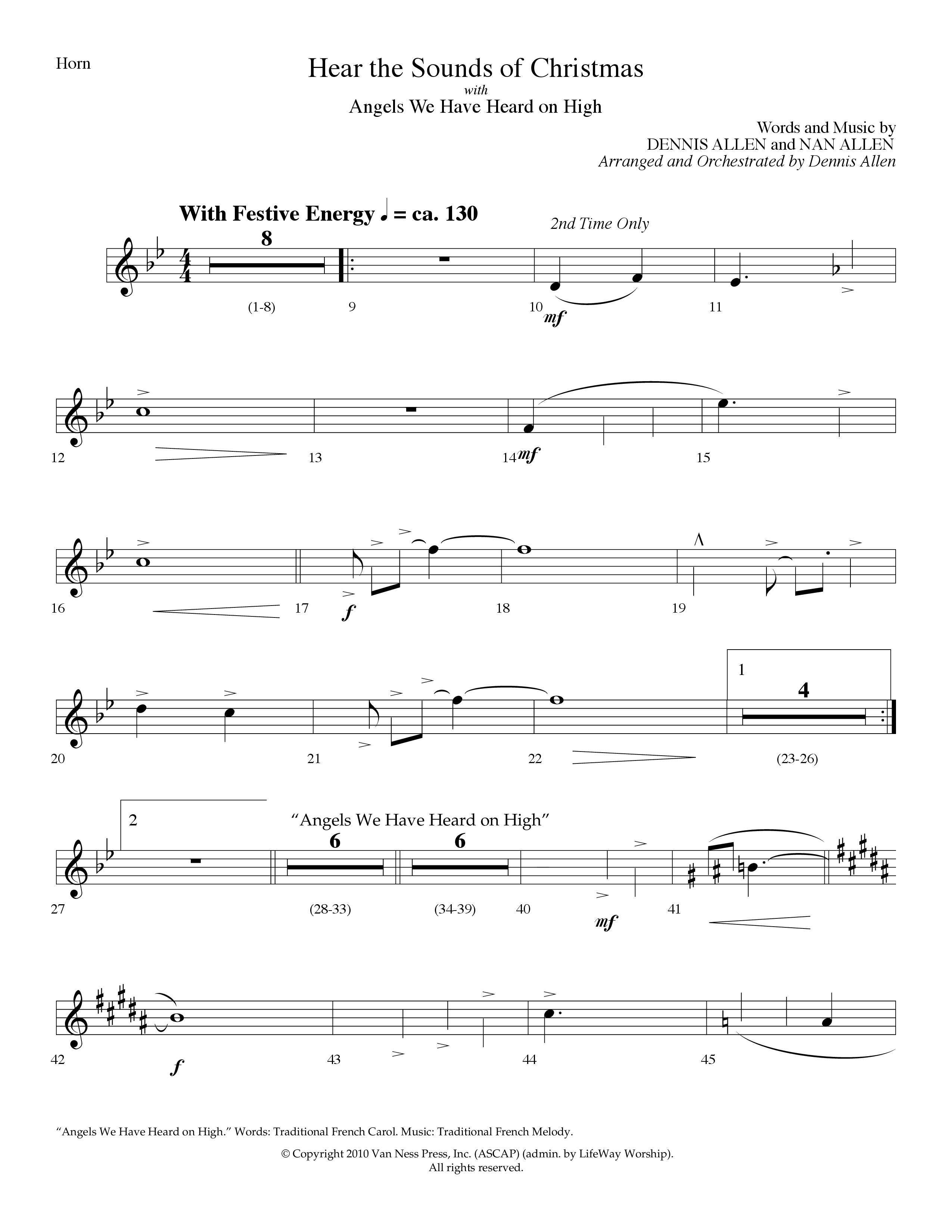 Hear The Sounds Of Christmas (with Angels We Have Heard On High) (Choral Anthem SATB) French Horn (Lifeway Choral / Arr. Dennis Allen)