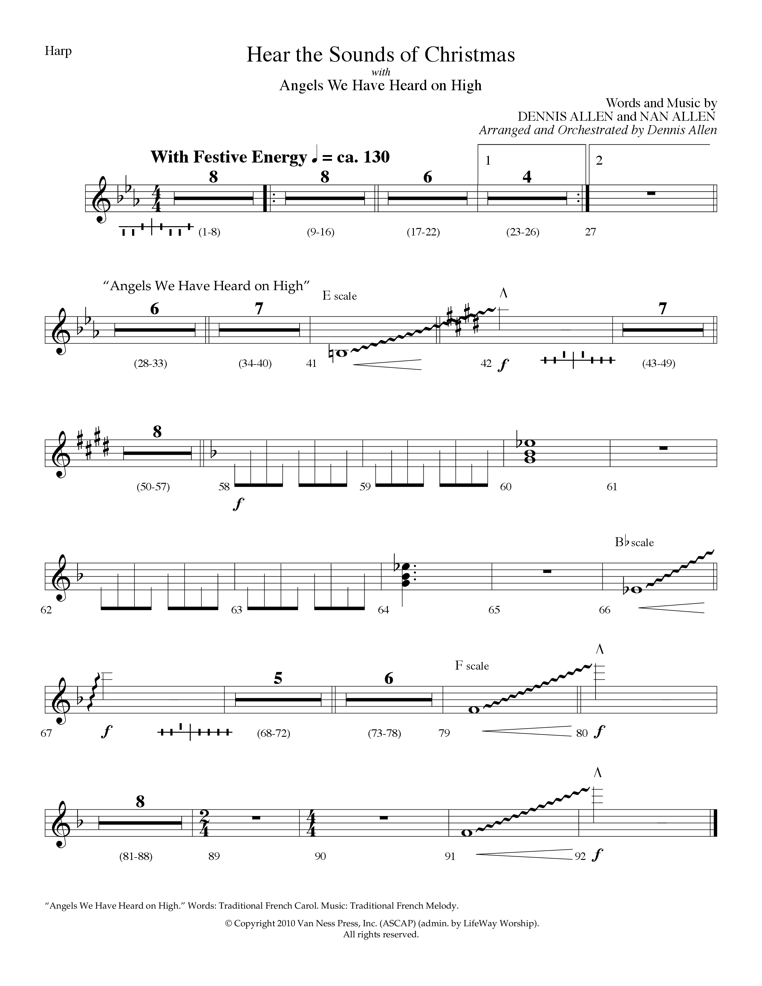 Hear The Sounds Of Christmas (with Angels We Have Heard On High) (Choral Anthem SATB) Harp (Lifeway Choral / Arr. Dennis Allen)