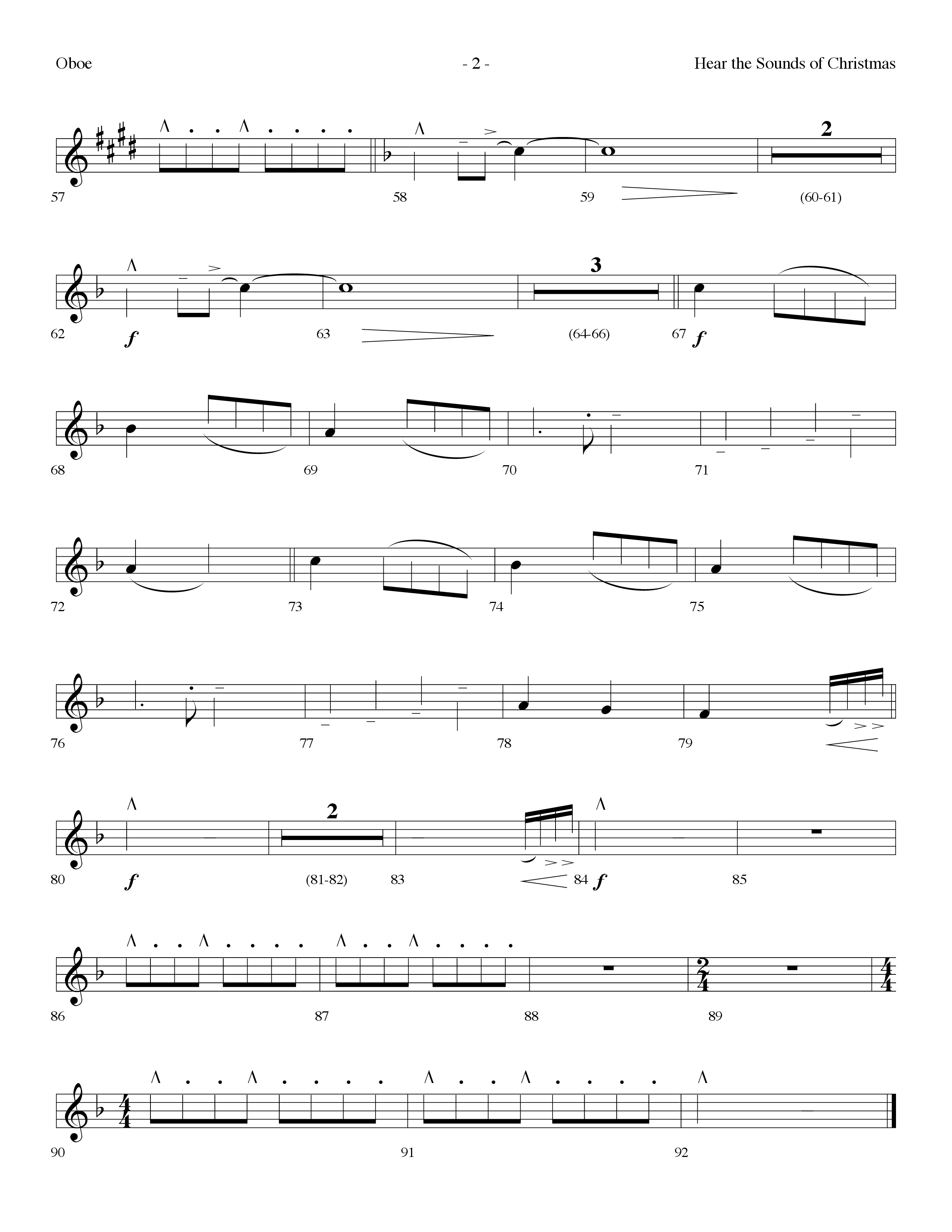 Hear The Sounds Of Christmas (with Angels We Have Heard On High) (Choral Anthem SATB) Oboe (Lifeway Choral / Arr. Dennis Allen)