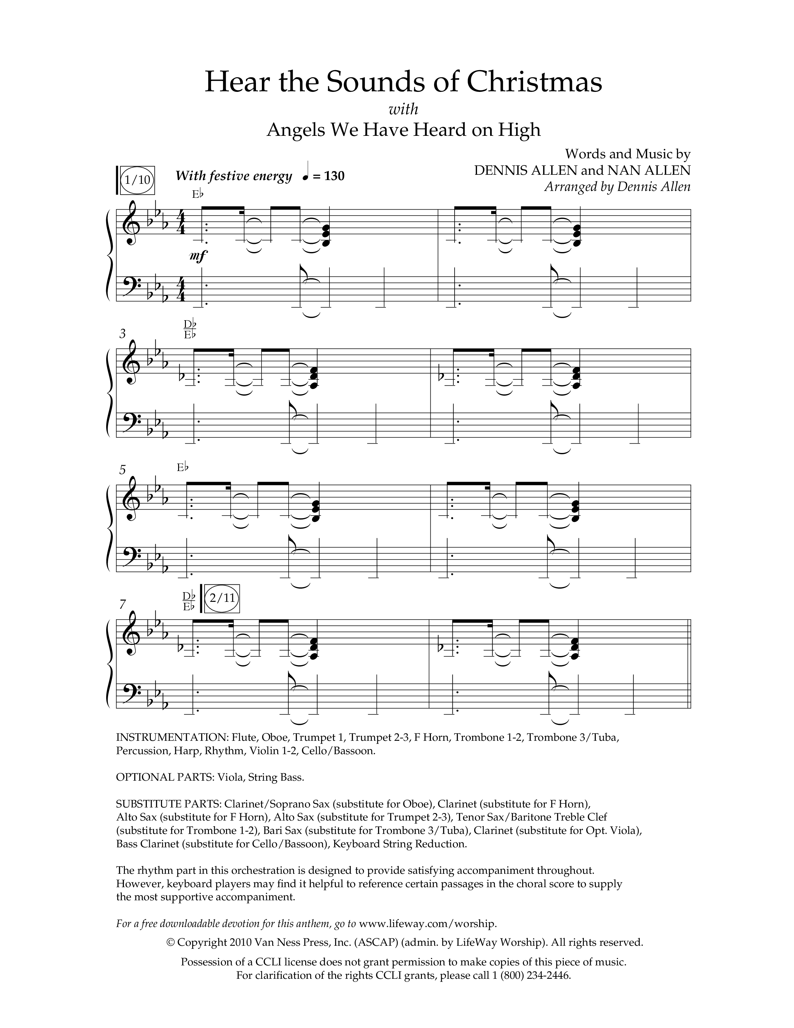Hear The Sounds Of Christmas (with Angels We Have Heard On High) (Choral Anthem SATB) Anthem (SATB/Piano) (Lifeway Choral / Arr. Dennis Allen)