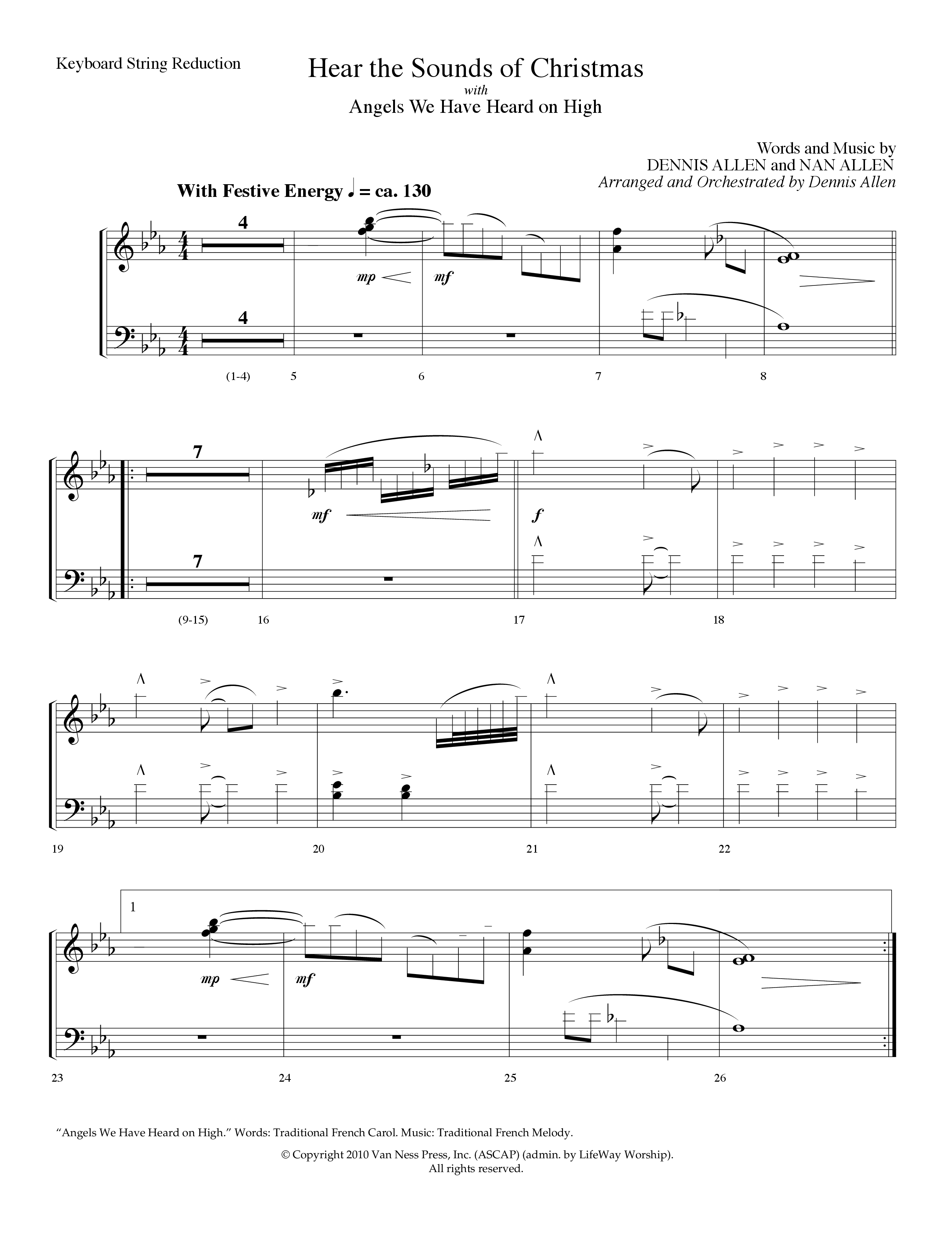 Hear The Sounds Of Christmas (with Angels We Have Heard On High) (Choral Anthem SATB) String Reduction (Lifeway Choral / Arr. Dennis Allen)