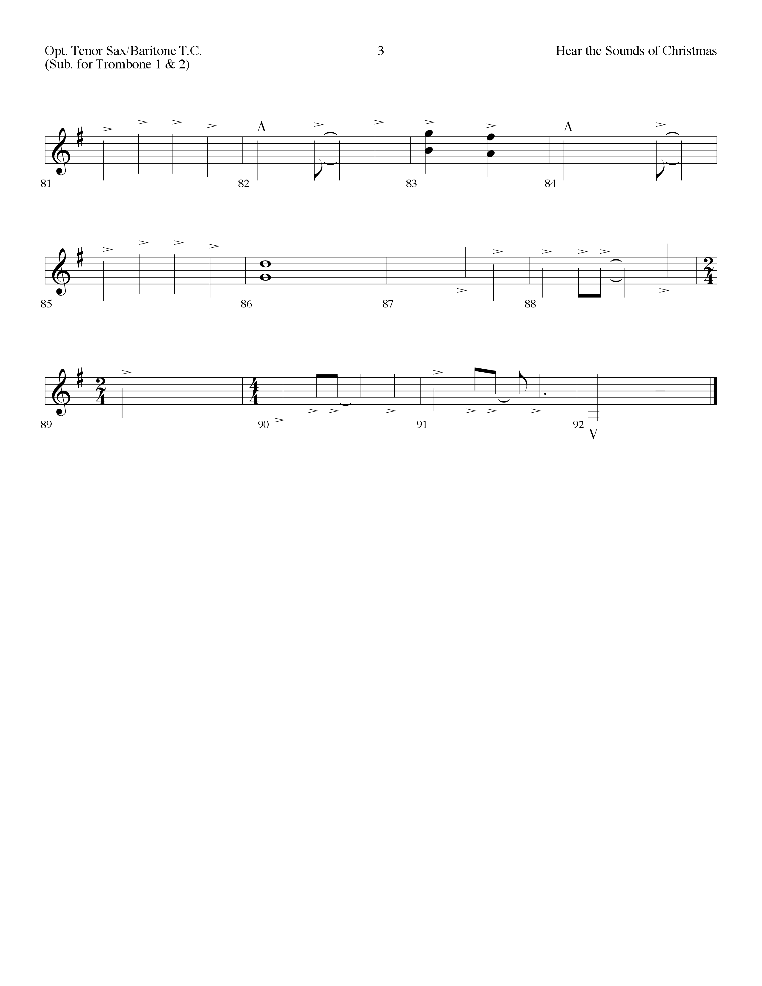 Hear The Sounds Of Christmas (with Angels We Have Heard On High) (Choral Anthem SATB) Tenor Sax/Baritone T.C. (Lifeway Choral / Arr. Dennis Allen)