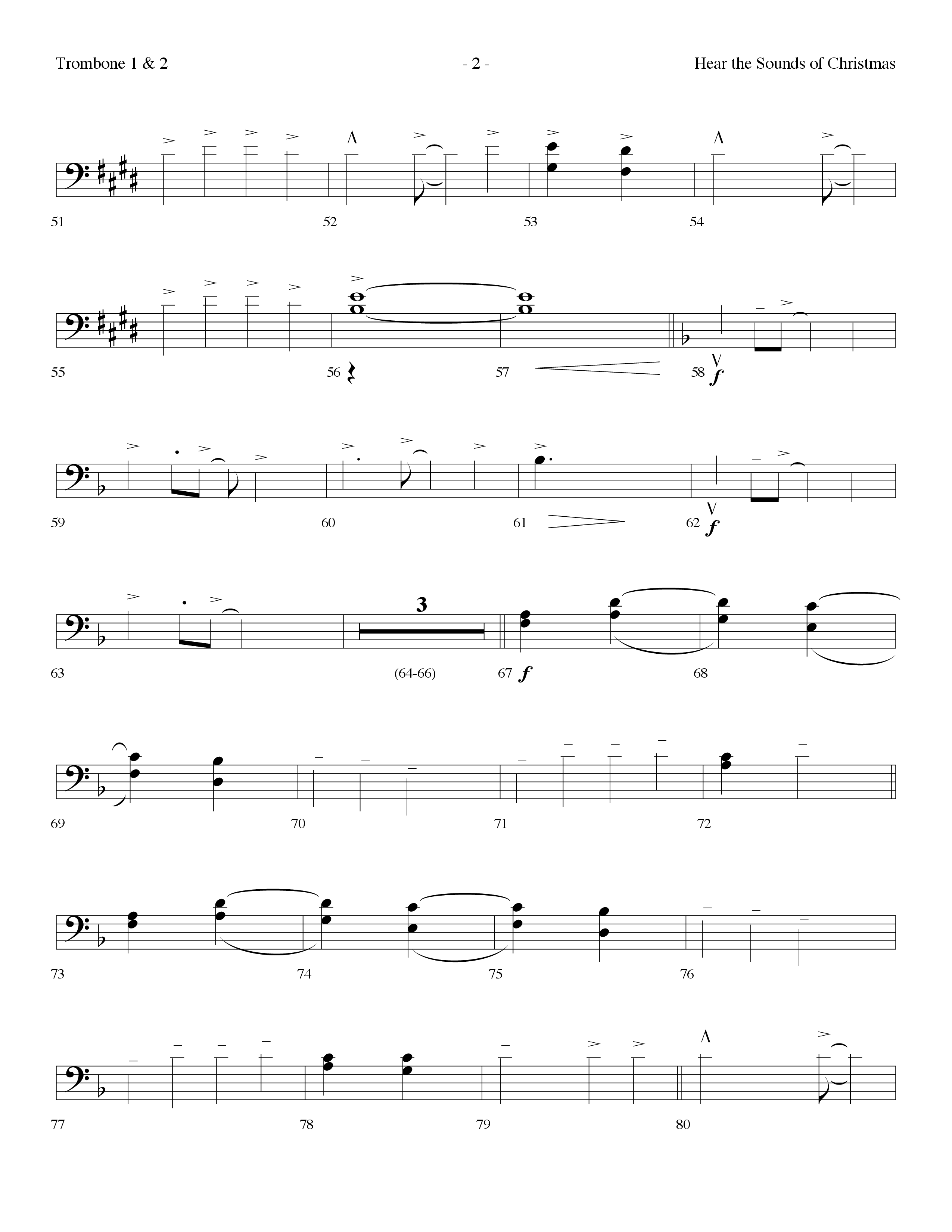 Hear The Sounds Of Christmas (with Angels We Have Heard On High) (Choral Anthem SATB) Trombone 1/2 (Lifeway Choral / Arr. Dennis Allen)