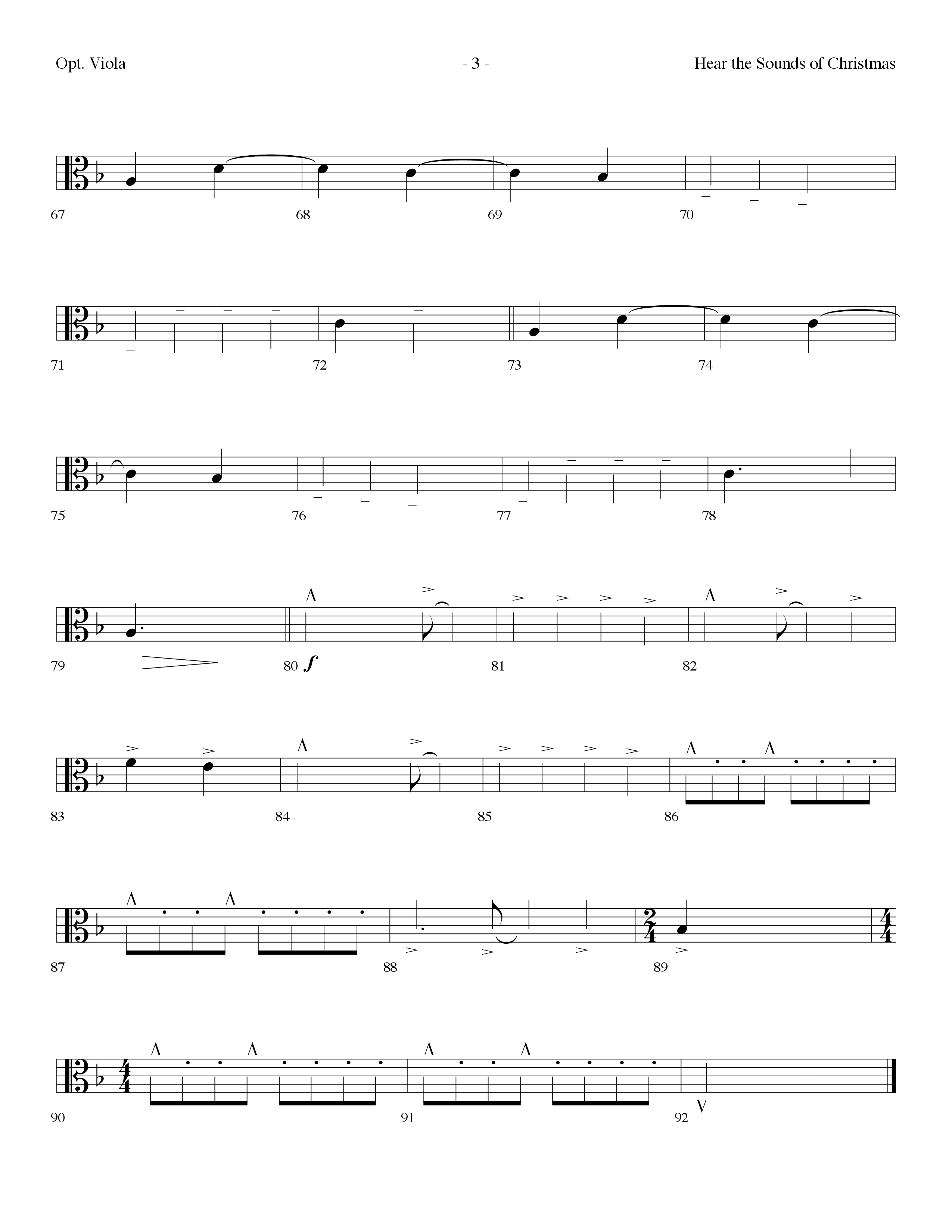 Hear The Sounds Of Christmas (with Angels We Have Heard On High) (Choral Anthem SATB) Viola (Lifeway Choral / Arr. Dennis Allen)