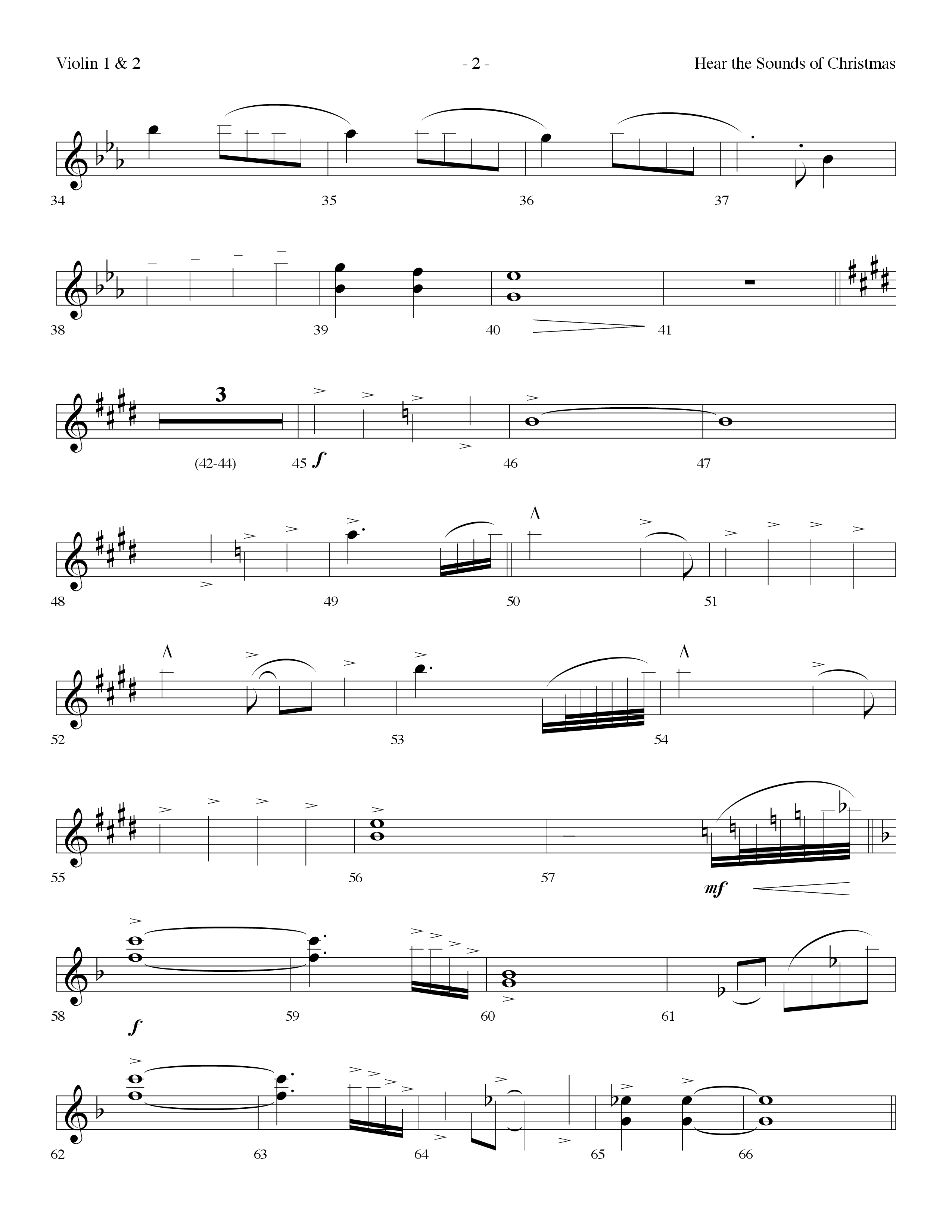 Hear The Sounds Of Christmas (with Angels We Have Heard On High) (Choral Anthem SATB) Violin 1/2 (Lifeway Choral / Arr. Dennis Allen)