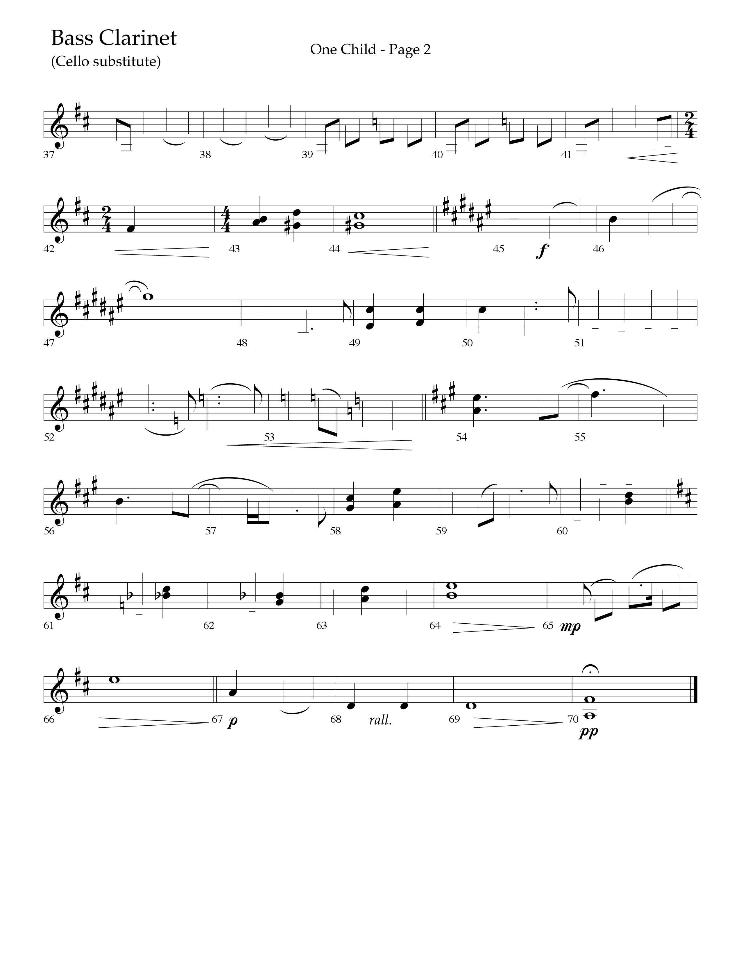 One Child (Choral Anthem SATB) Bass Clarinet (Lifeway Choral / Arr. J. Daniel Smith)