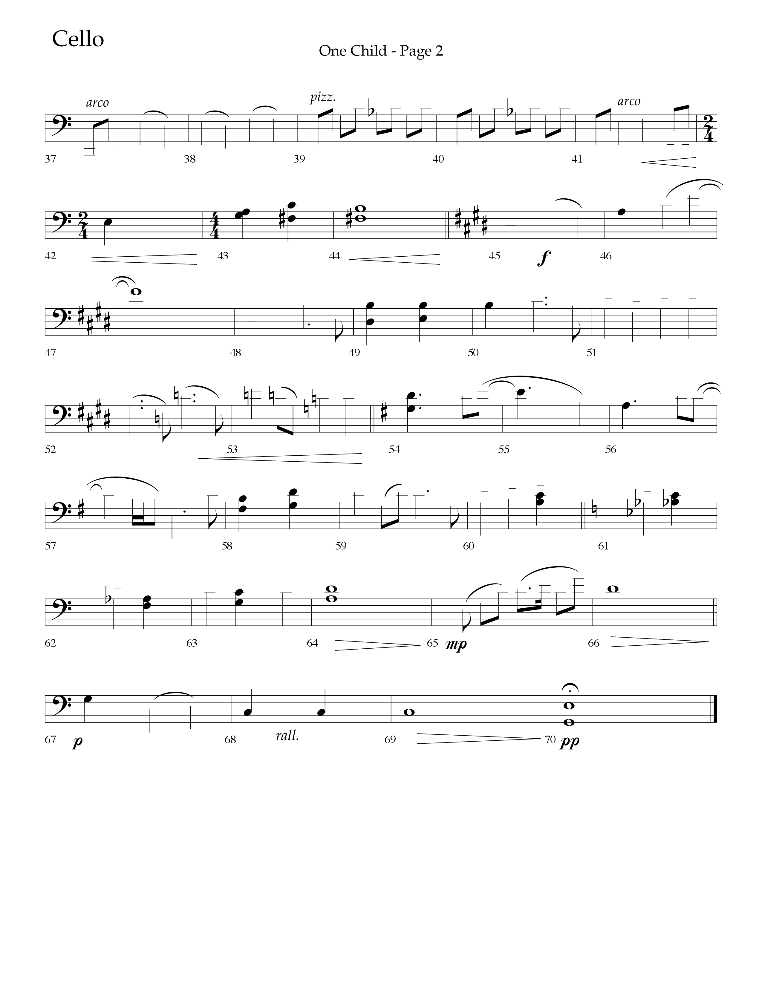 One Child (Choral Anthem SATB) Cello (Lifeway Choral / Arr. J. Daniel Smith)