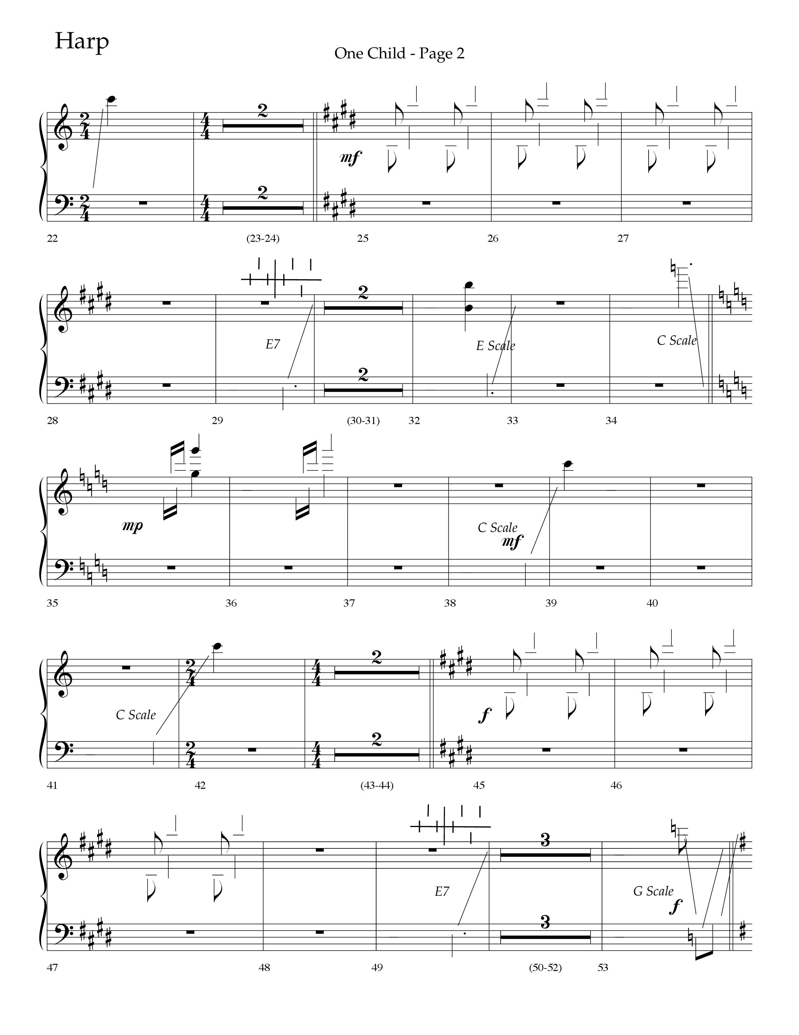 One Child (Choral Anthem SATB) Harp (Lifeway Choral / Arr. J. Daniel Smith)