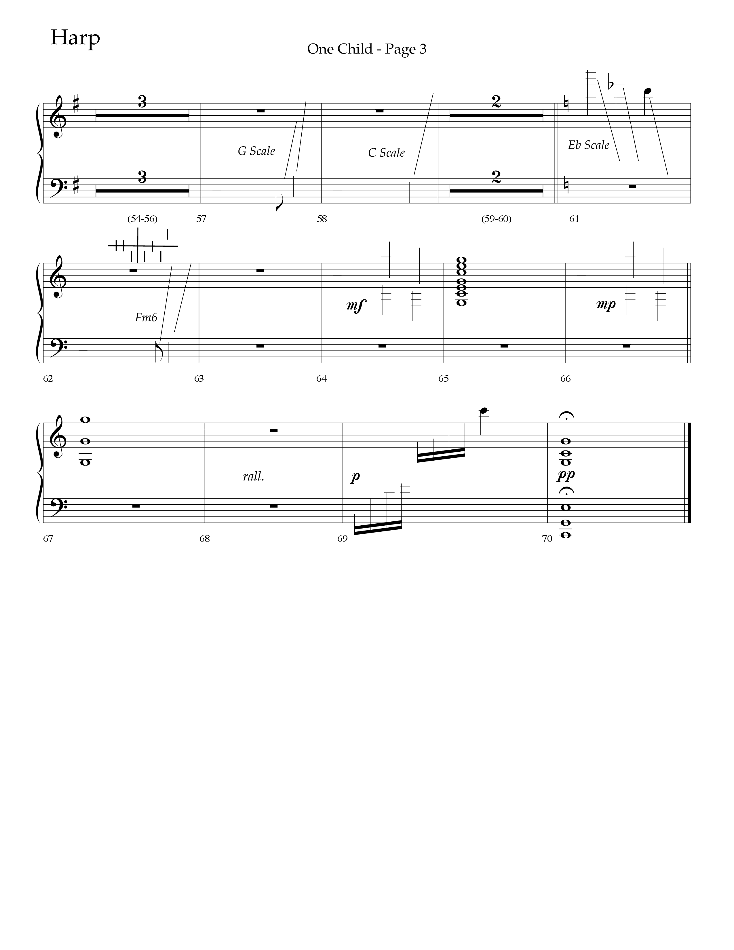 One Child (Choral Anthem SATB) Harp (Lifeway Choral / Arr. J. Daniel Smith)