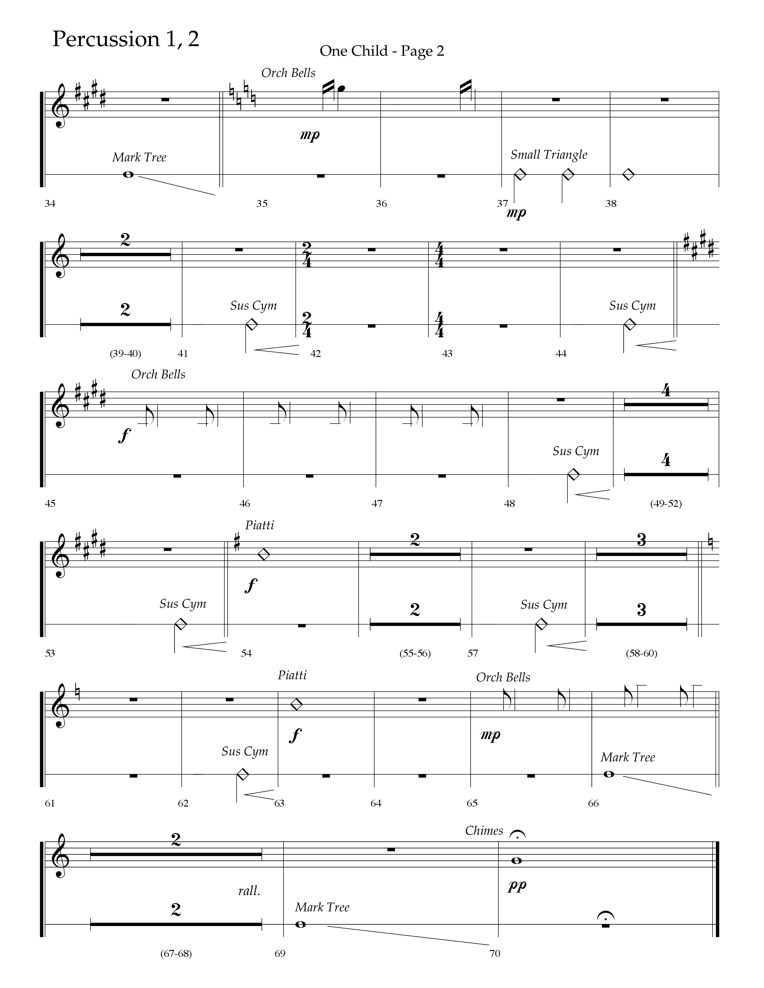 One Child (Choral Anthem SATB) Percussion 1/2 (Lifeway Choral / Arr. J. Daniel Smith)
