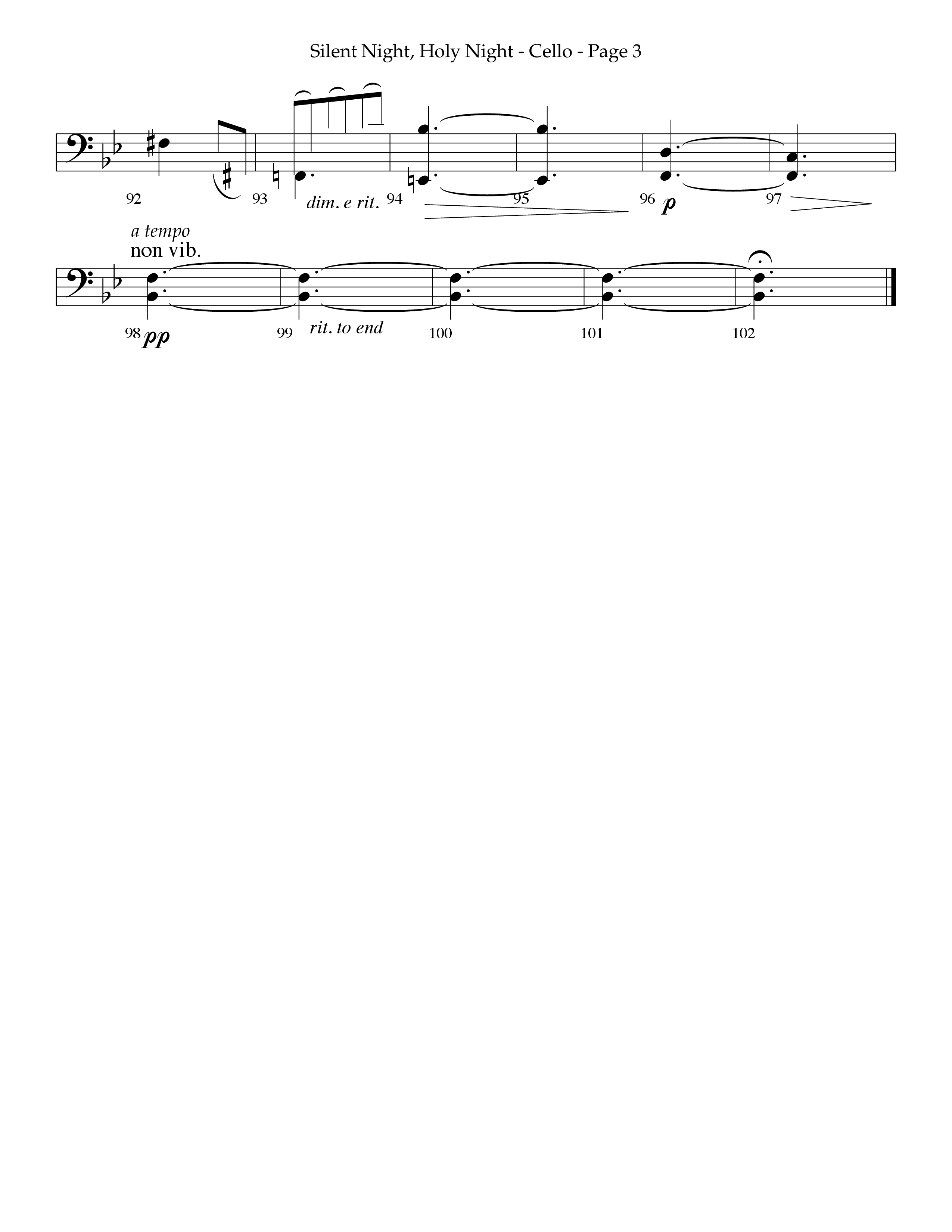 Silent Night (Choral Anthem SATB) Cello (Lifeway Choral / Arr. Phillip Keveren)