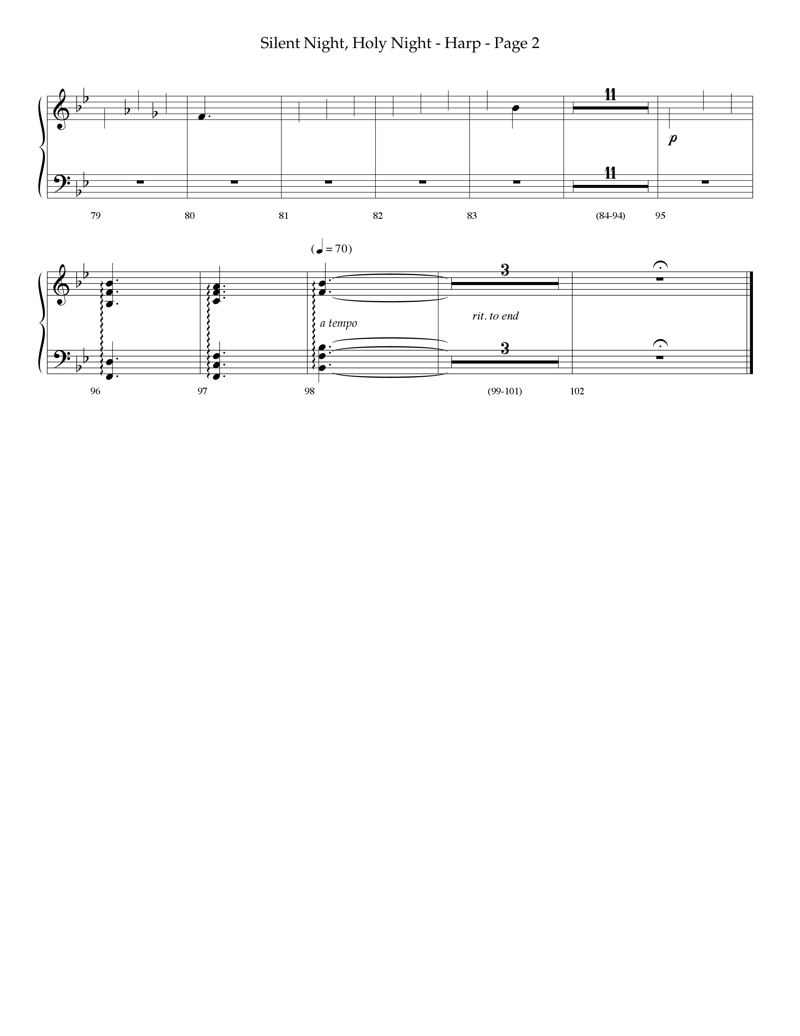 Silent Night (Choral Anthem SATB) Harp (Lifeway Choral / Arr. Phillip Keveren)
