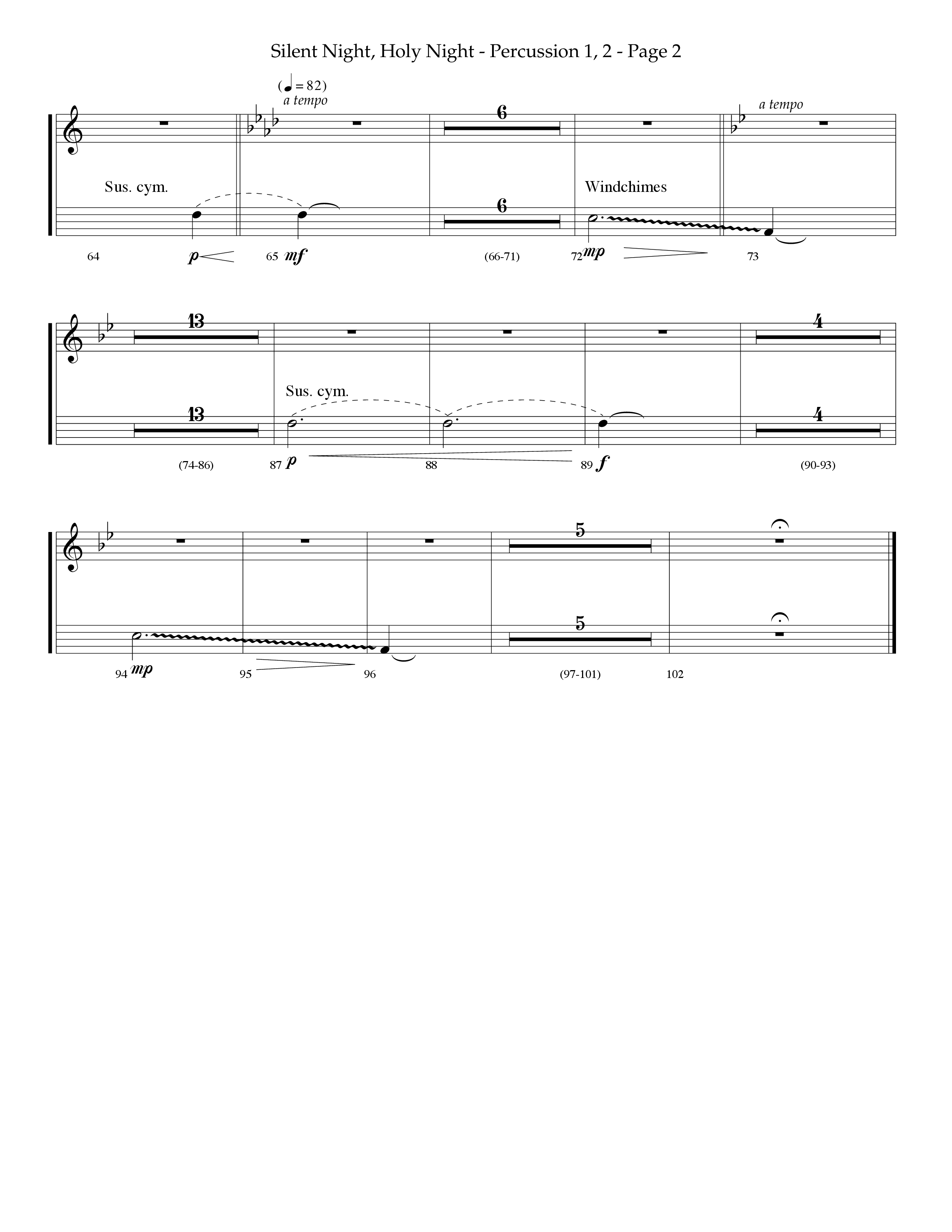 Silent Night (Choral Anthem SATB) Percussion 1/2 (Lifeway Choral / Arr. Phillip Keveren)