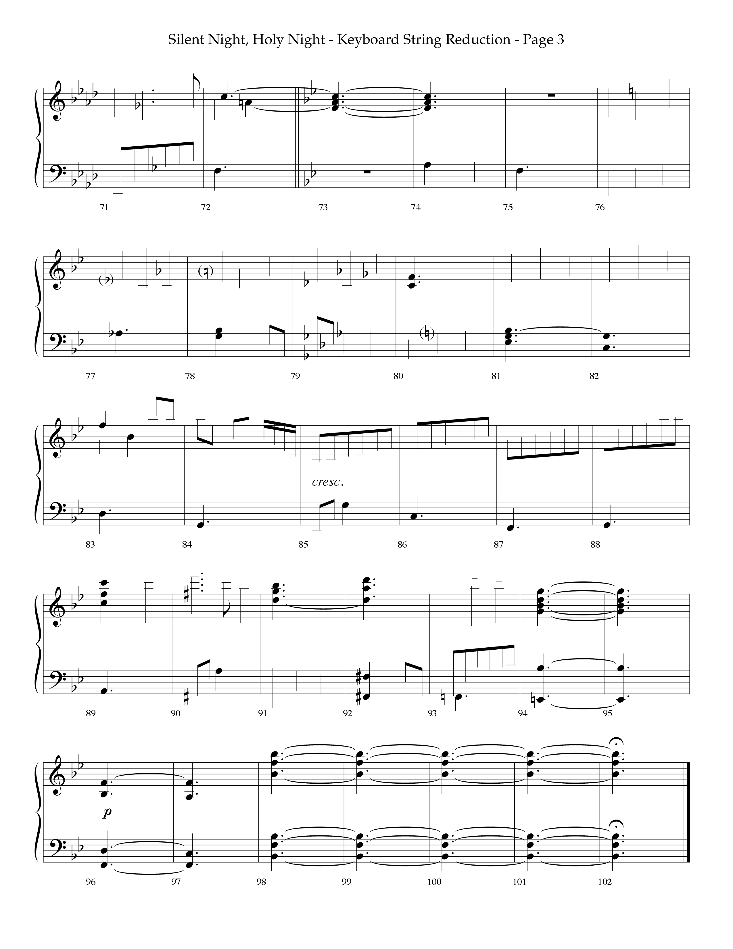 Silent Night (Choral Anthem SATB) String Reduction (Lifeway Choral / Arr. Phillip Keveren)