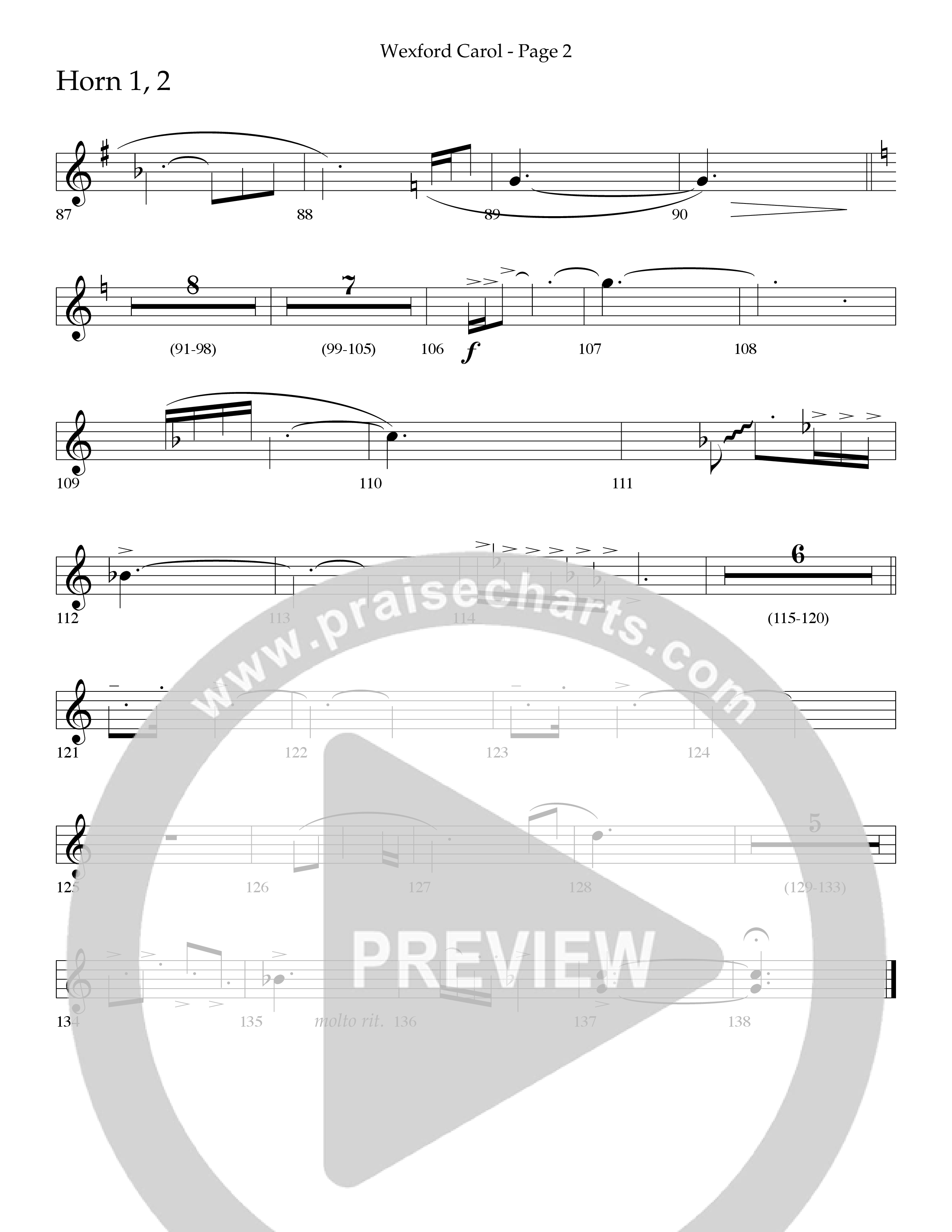 Wexford Carol (Choral Anthem SATB) French Horn 1/2 (Lifeway Choral / Arr. Craig Adams / Orch. Danny Zaloudik)