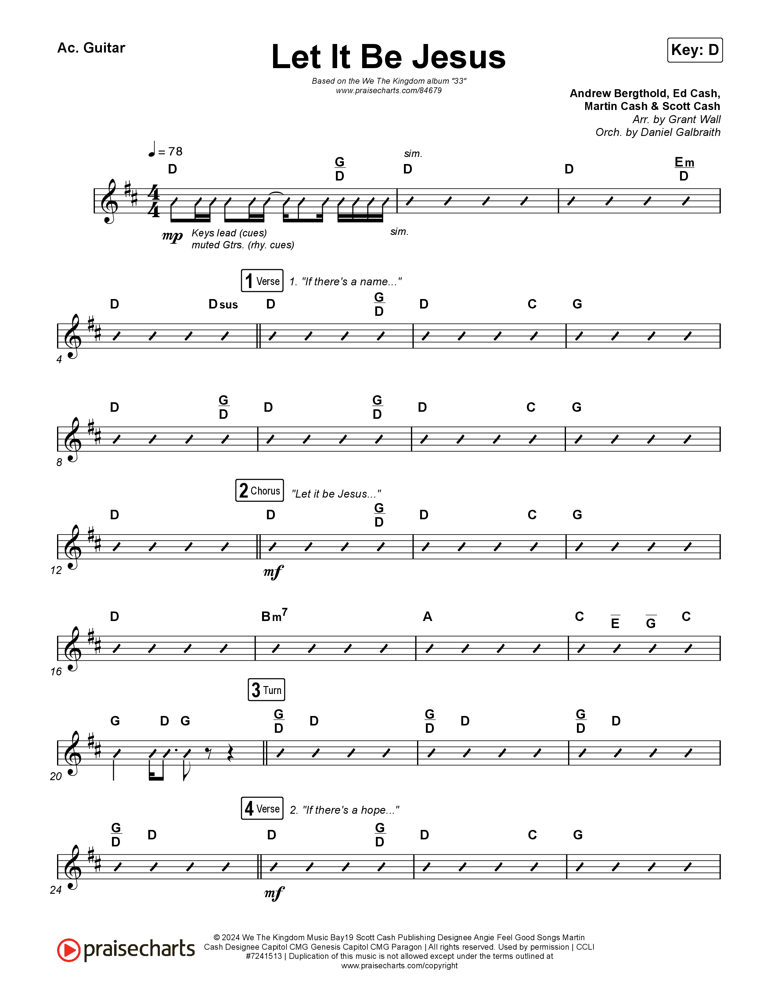 Let It Be Jesus (Live) Acoustic Guitar (We The Kingdom)