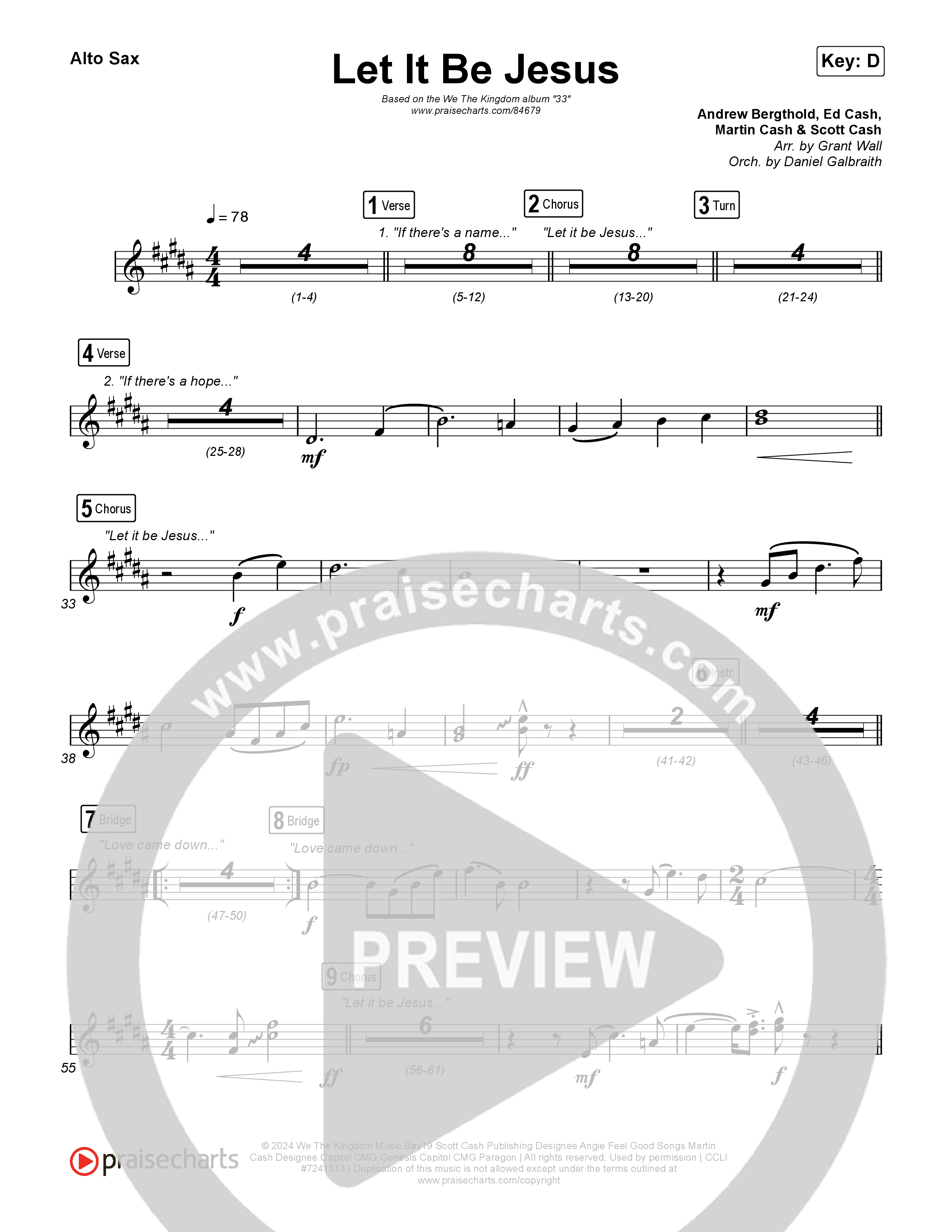 Let It Be Jesus (Live) Alto Sax (We The Kingdom)