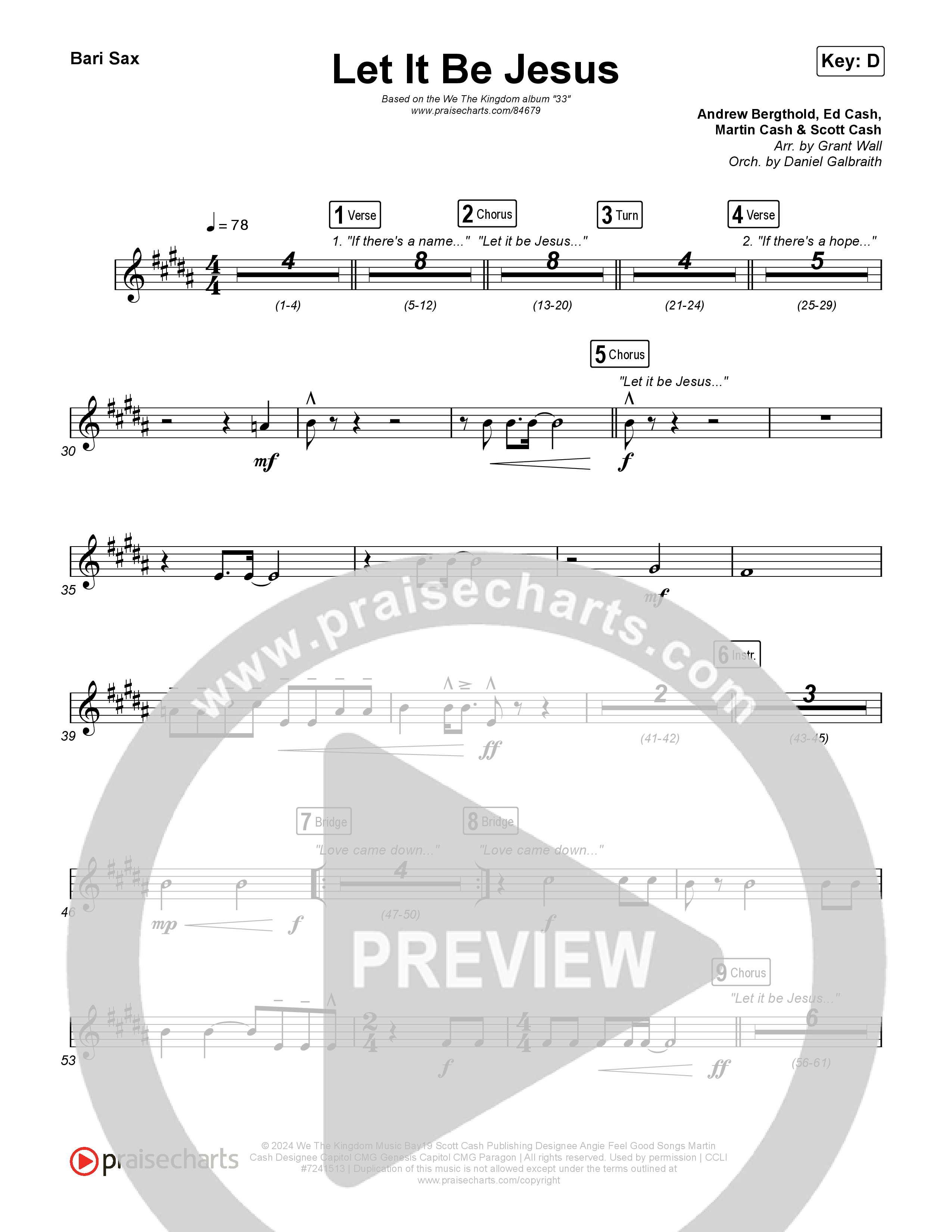 Let It Be Jesus (Live) Bari Sax (We The Kingdom)