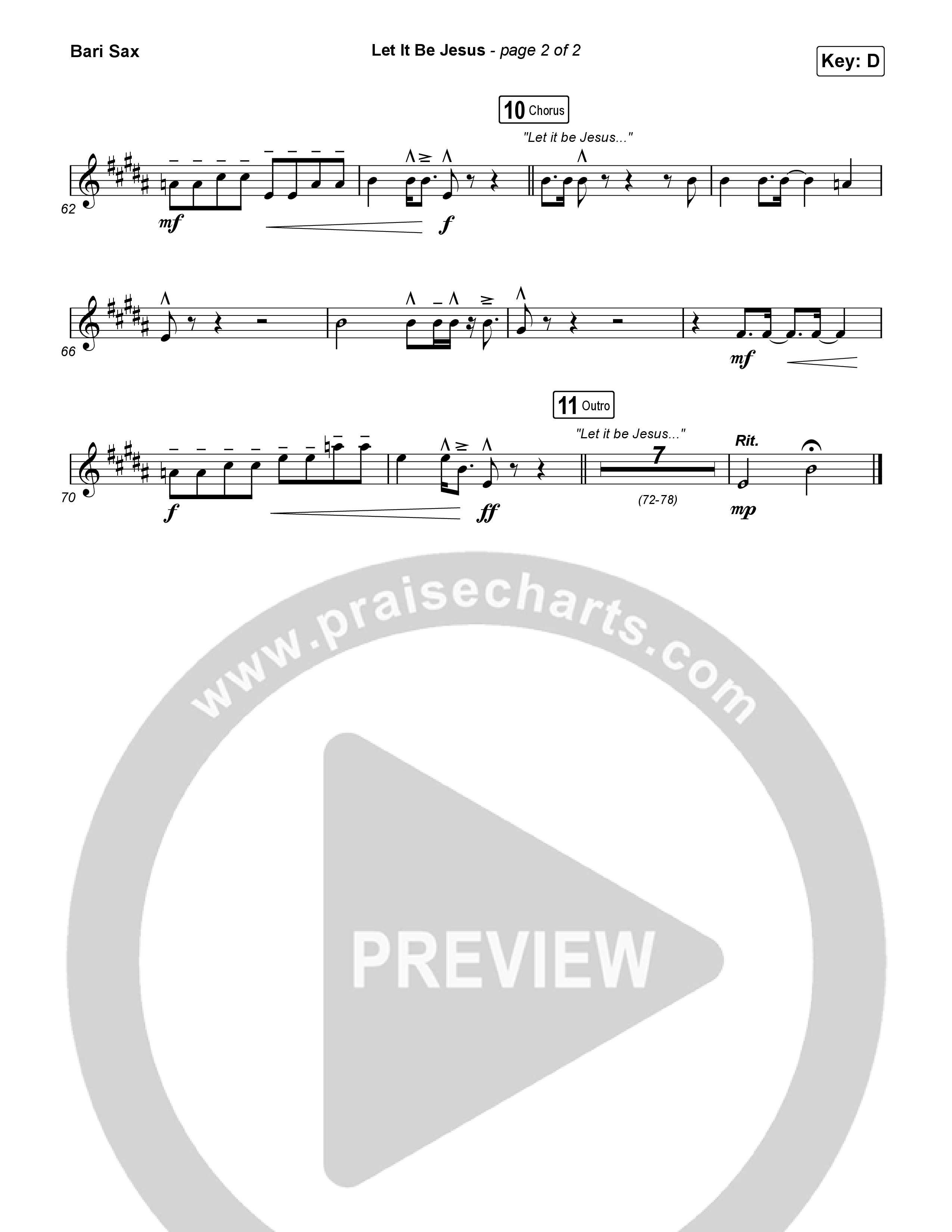 Let It Be Jesus (Live) Bari Sax (We The Kingdom)