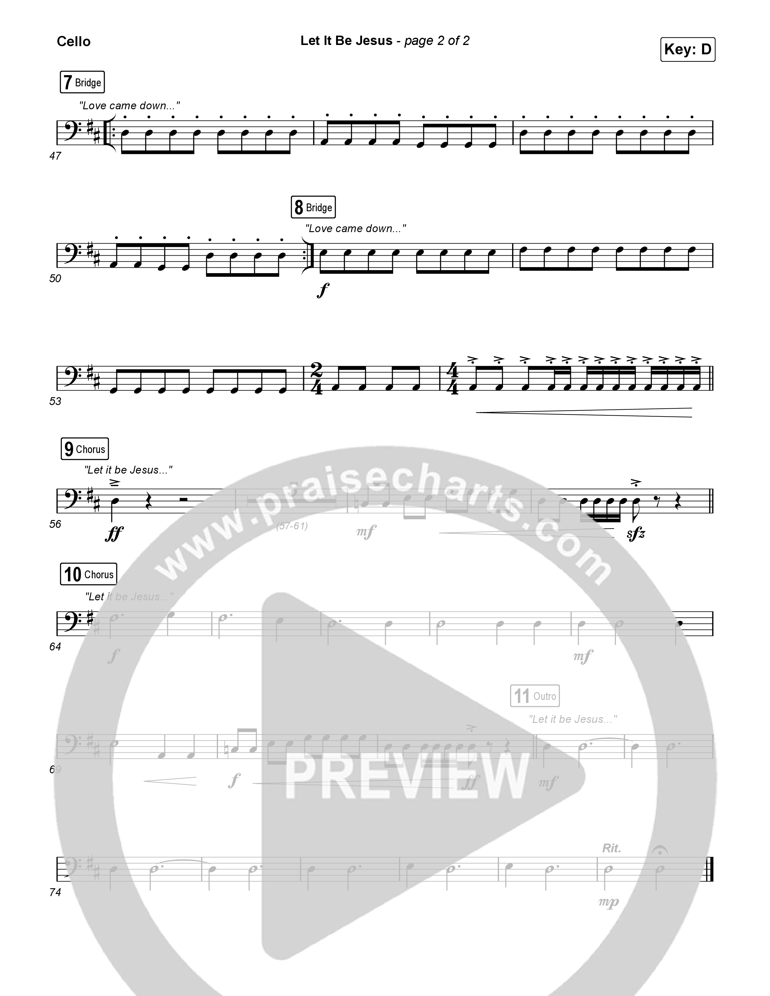 Let It Be Jesus (Live) Cello (We The Kingdom)