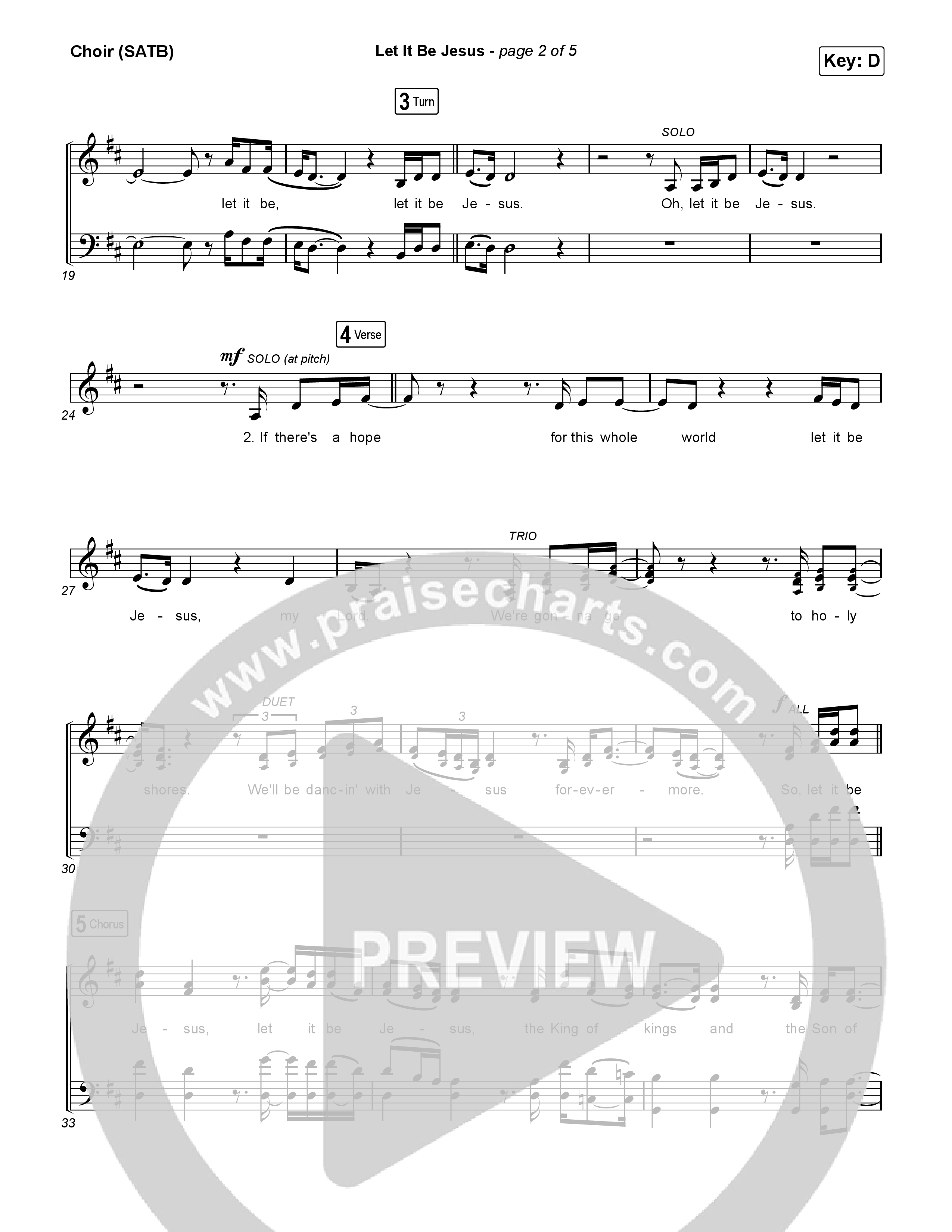 Let It Be Jesus (Live) Choir Sheet (SATB) (We The Kingdom)