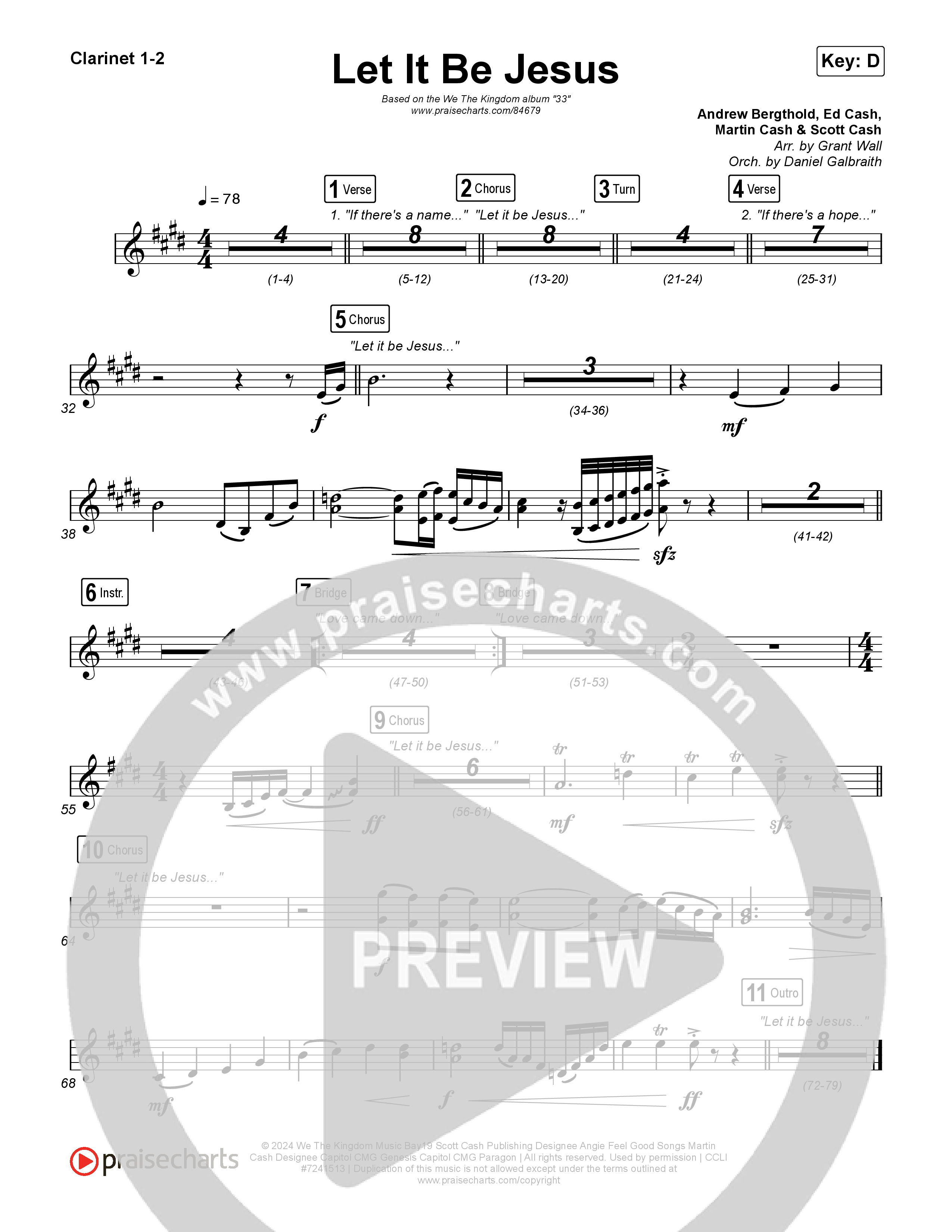 Let It Be Jesus (Live) Clarinet 1/2 (We The Kingdom)