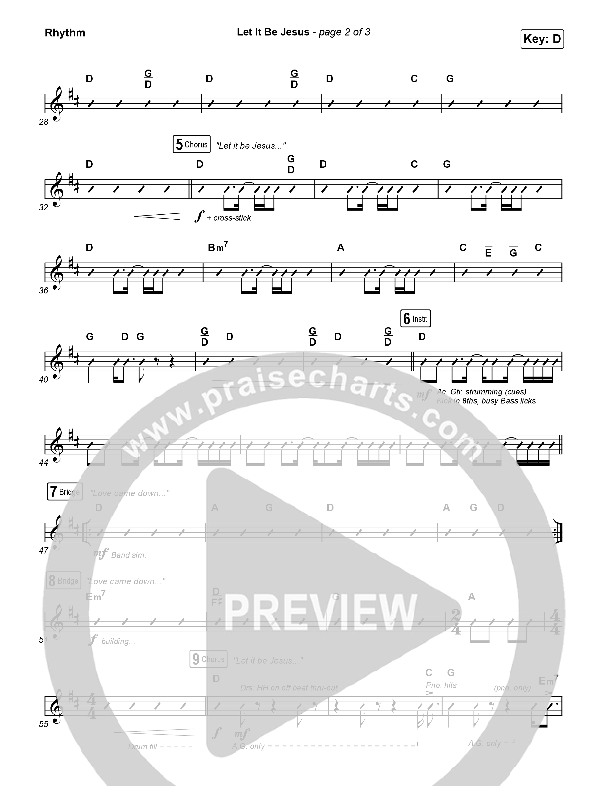 Let It Be Jesus (Live) Rhythm Chart (We The Kingdom)