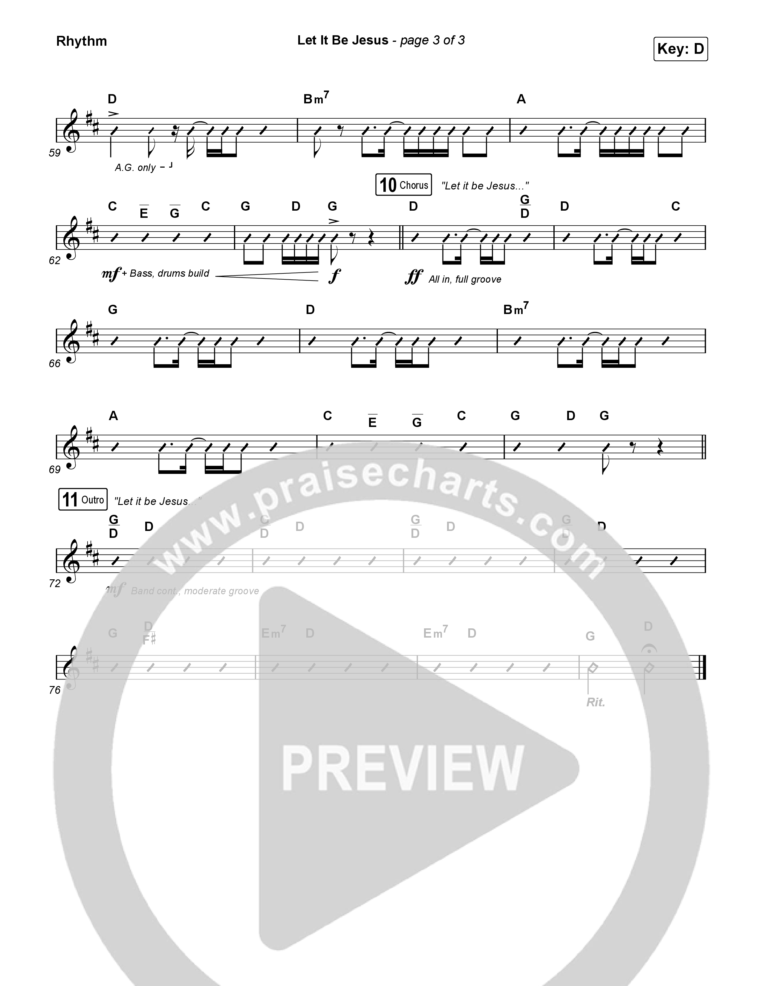 Let It Be Jesus (Live) Rhythm Chart (We The Kingdom)