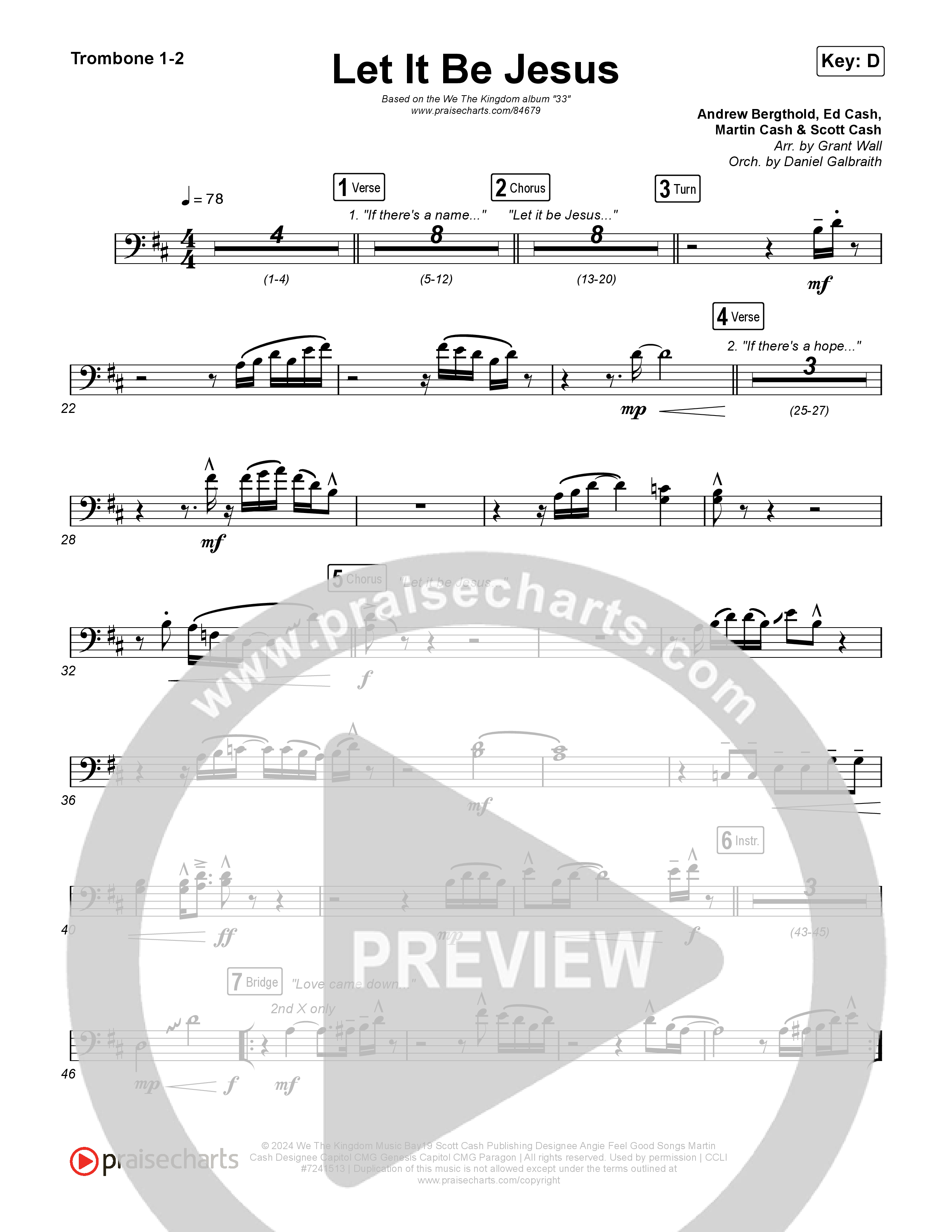 Let It Be Jesus (Live) Trombone 1,2 (We The Kingdom)