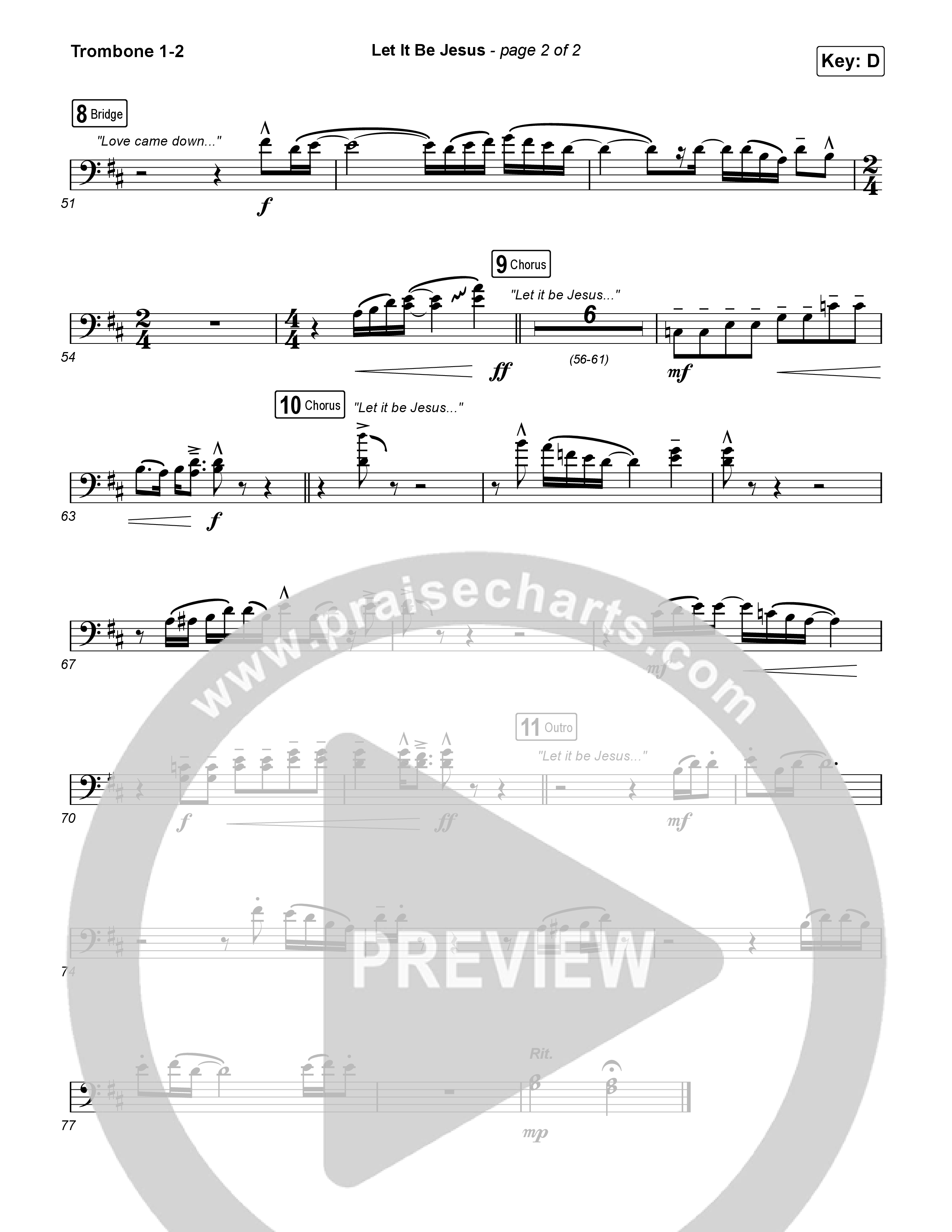 Let It Be Jesus (Live) Trombone 1,2 (We The Kingdom)