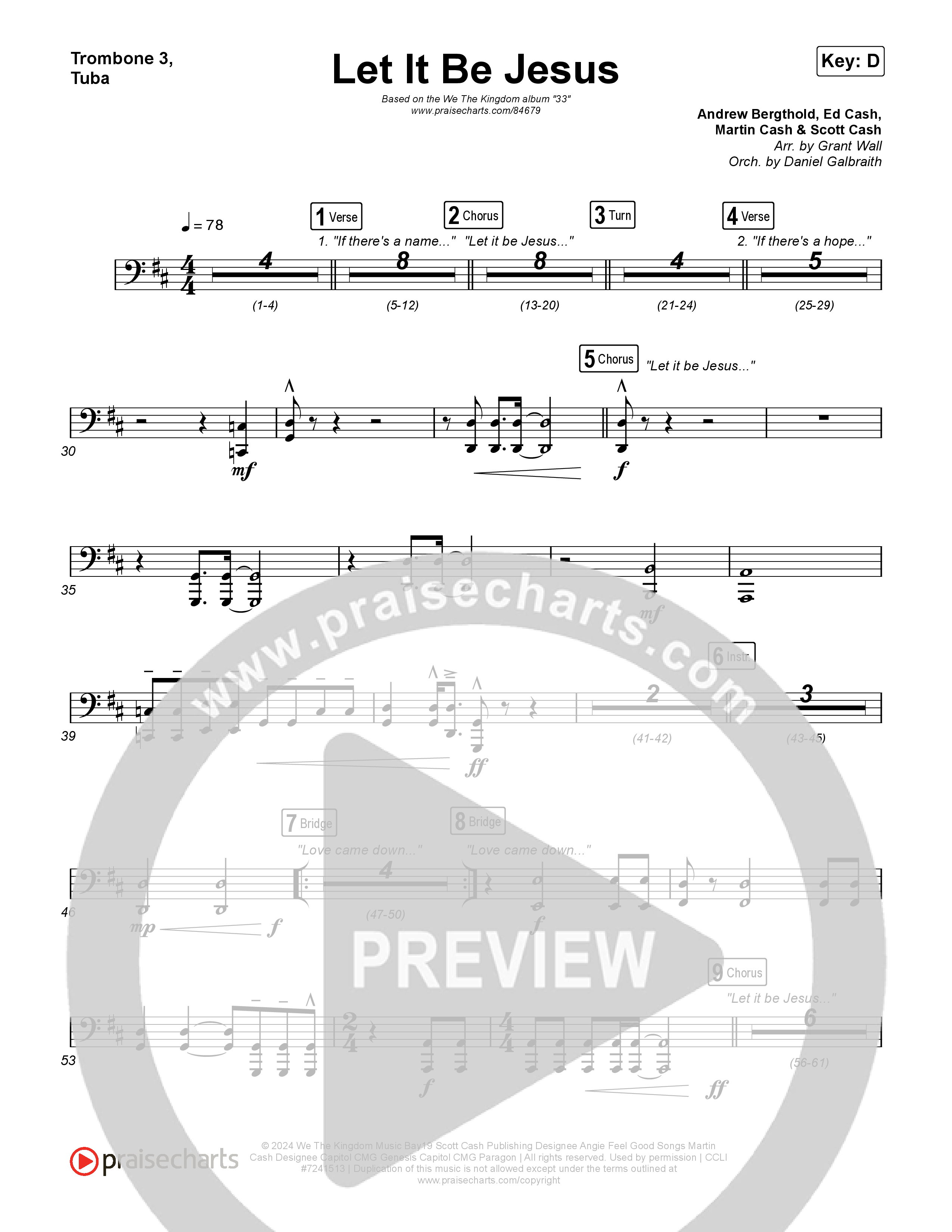 Let It Be Jesus (Live) Trombone 3/Tuba (We The Kingdom)