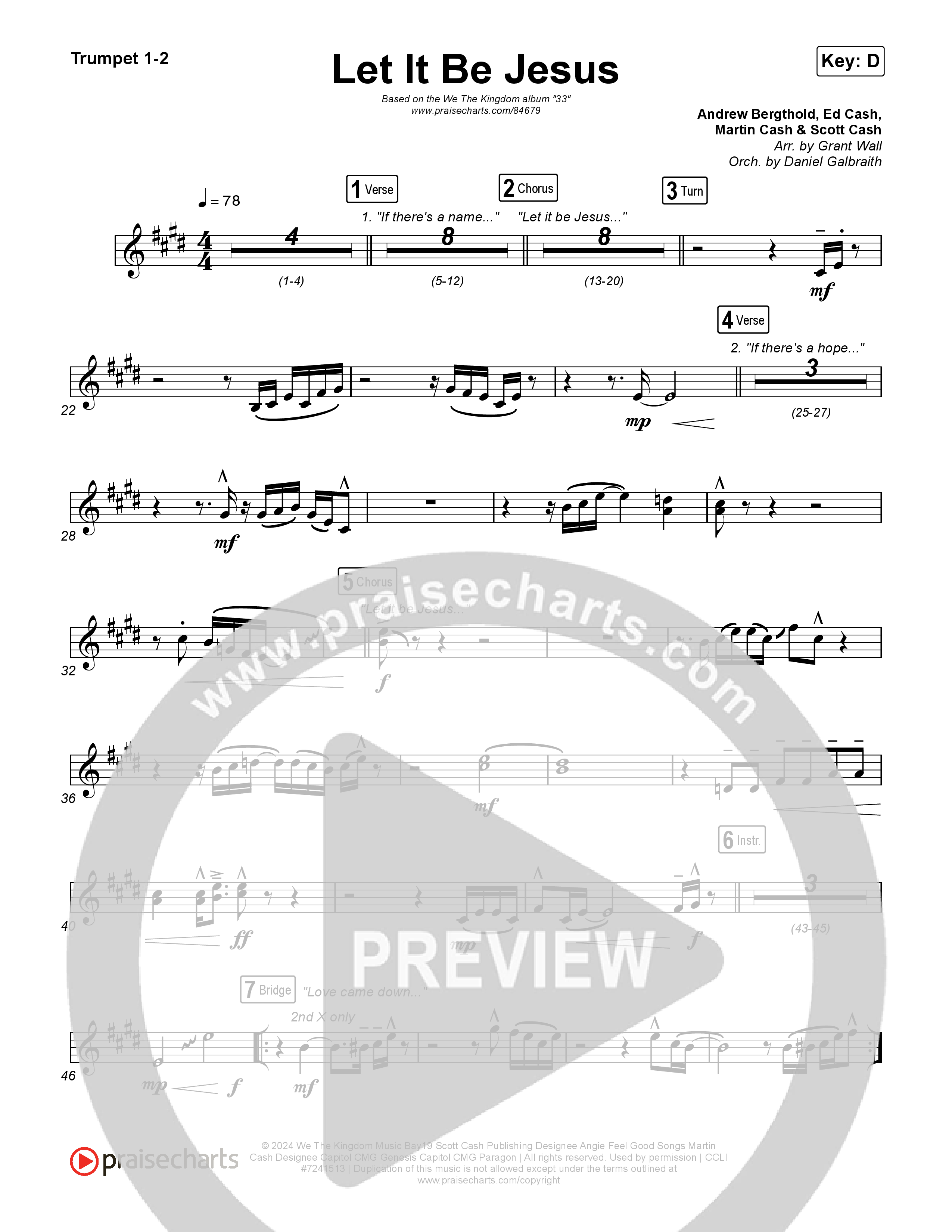 Let It Be Jesus (Live) Trumpet 1,2 (We The Kingdom)