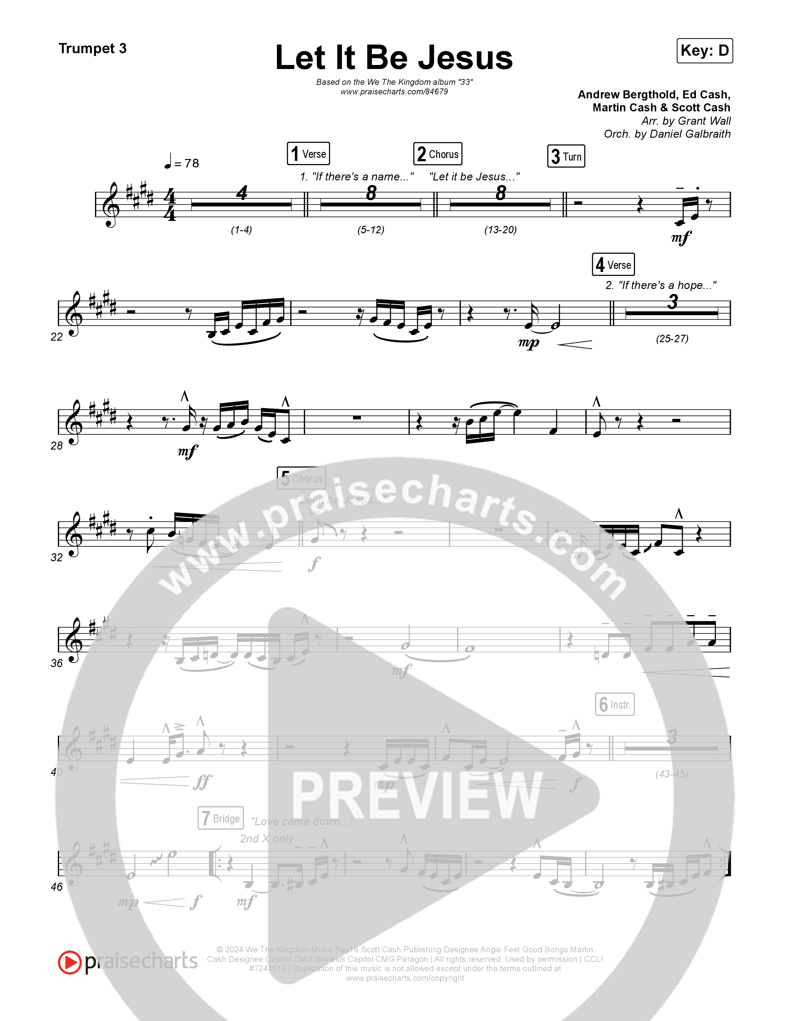 Let It Be Jesus (Live) Trumpet 1,2 (We The Kingdom)