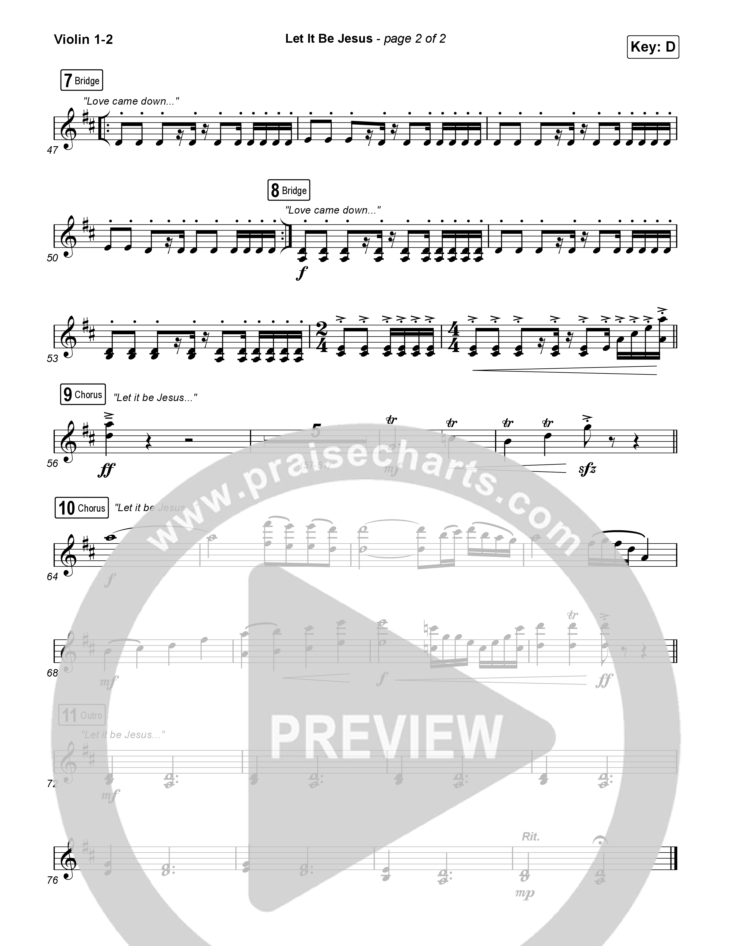 Let It Be Jesus (Live) Violin 1,2 (We The Kingdom)