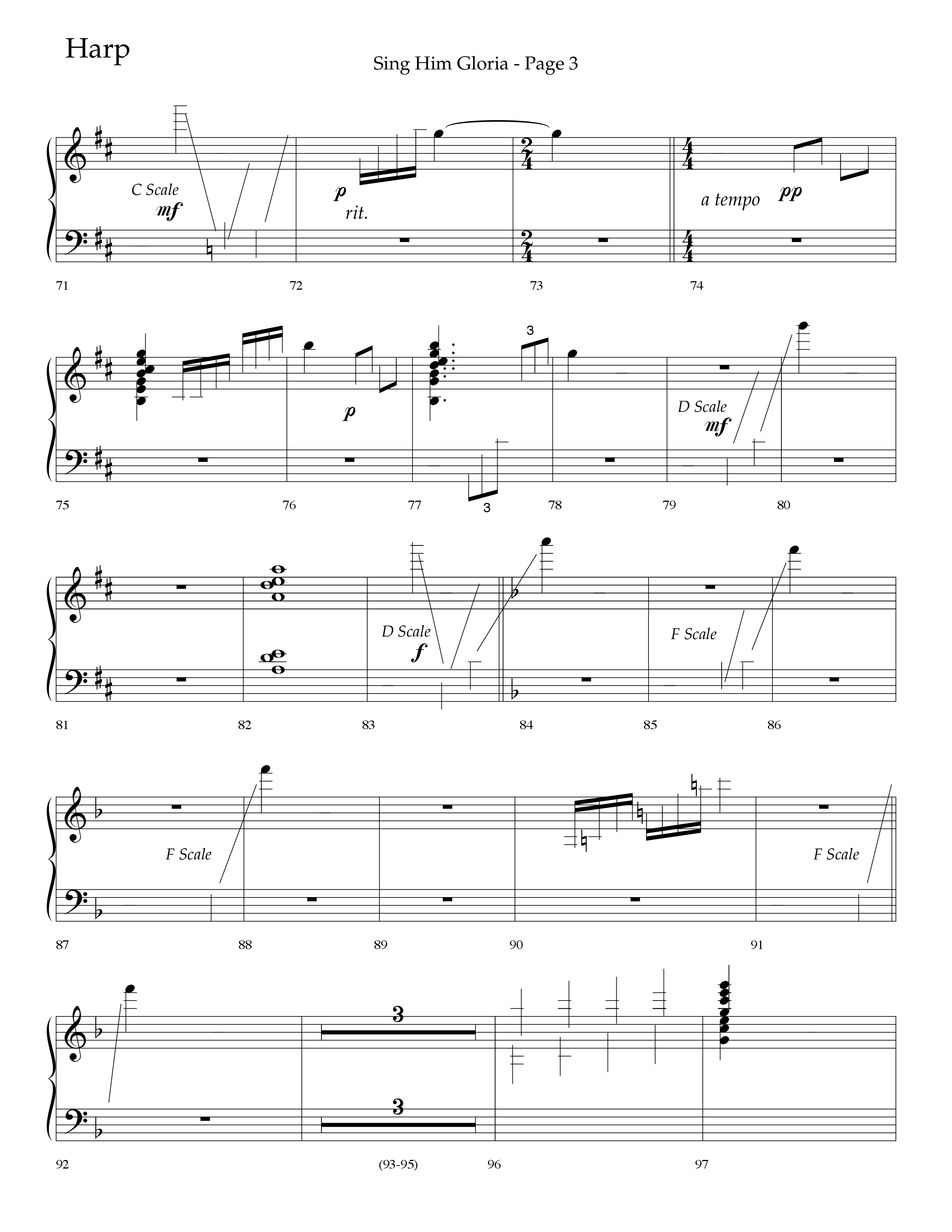 Sing Him Gloria (Choral Anthem SATB) Harp (Lifeway Choral / Arr. J. Daniel Smith)