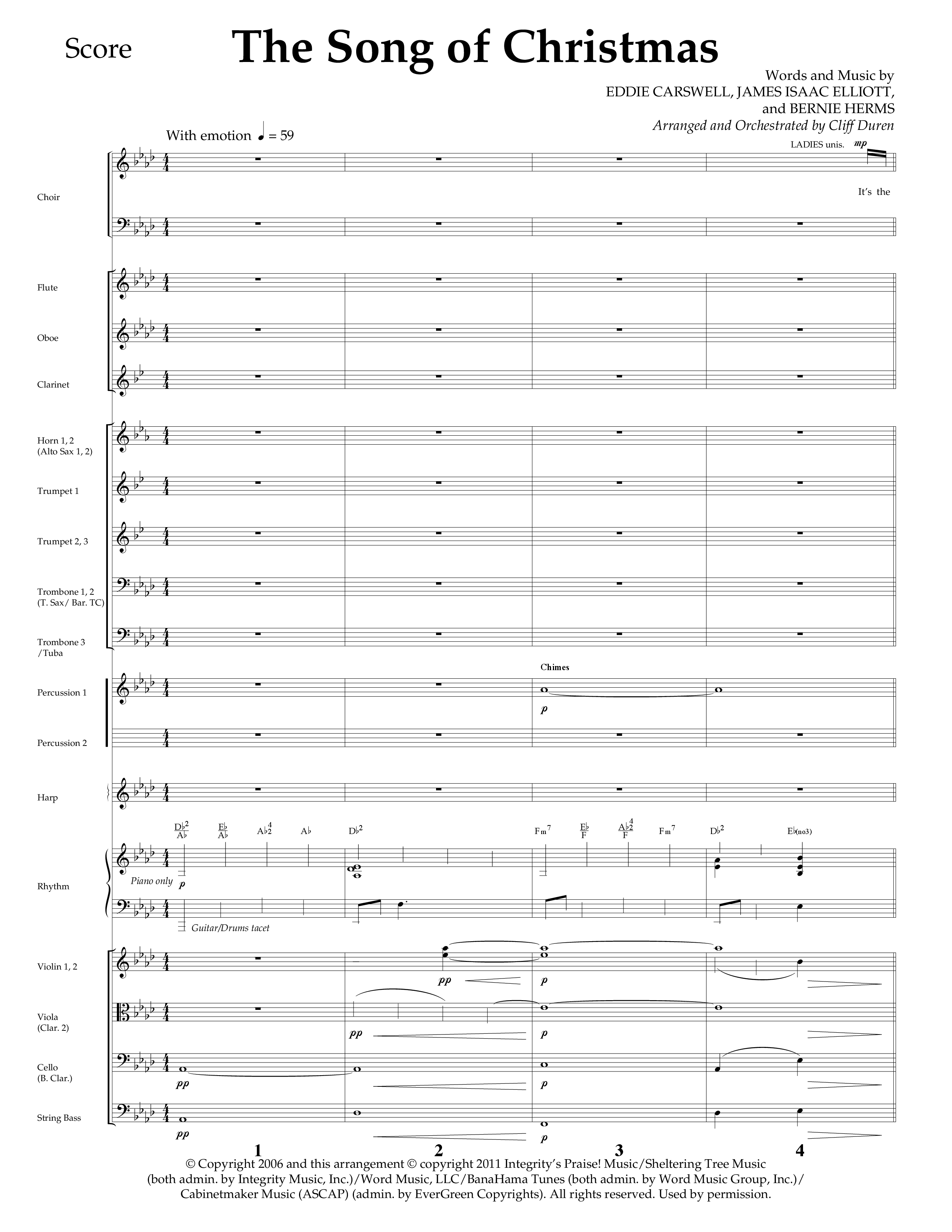 The Song Of Christmas (Choral Anthem SATB) Orchestration (Lifeway Choral / Arr. Cliff Duren)