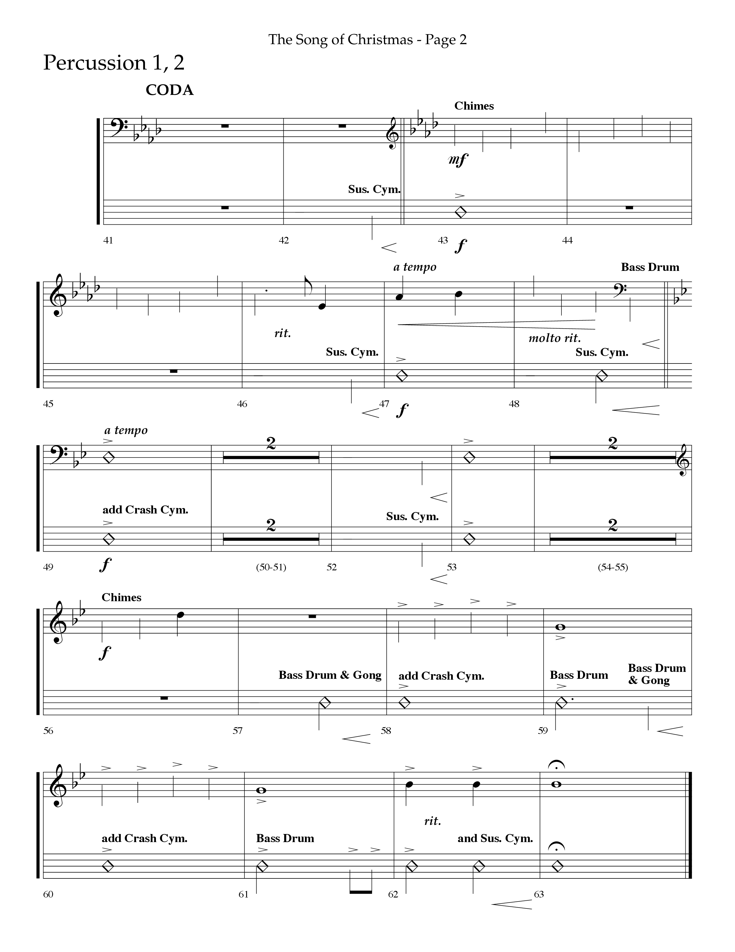 The Song Of Christmas (Choral Anthem SATB) Percussion 1/2 (Lifeway Choral / Arr. Cliff Duren)