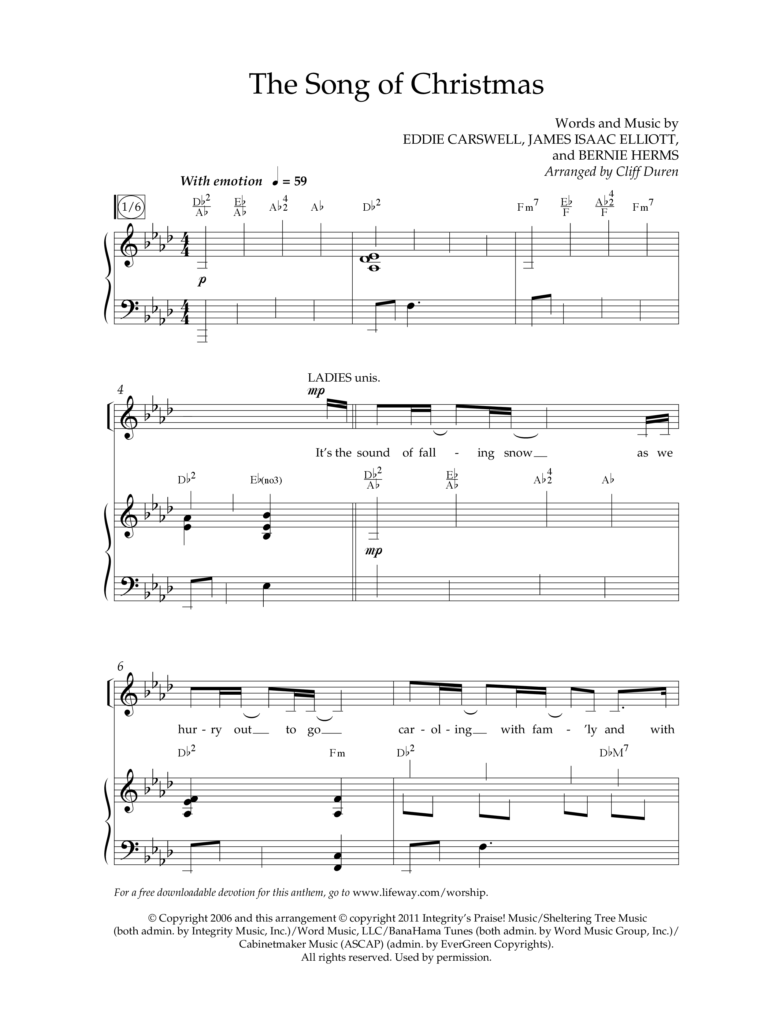 The Song Of Christmas (Choral Anthem SATB) Anthem (SATB/Piano) (Lifeway Choral / Arr. Cliff Duren)
