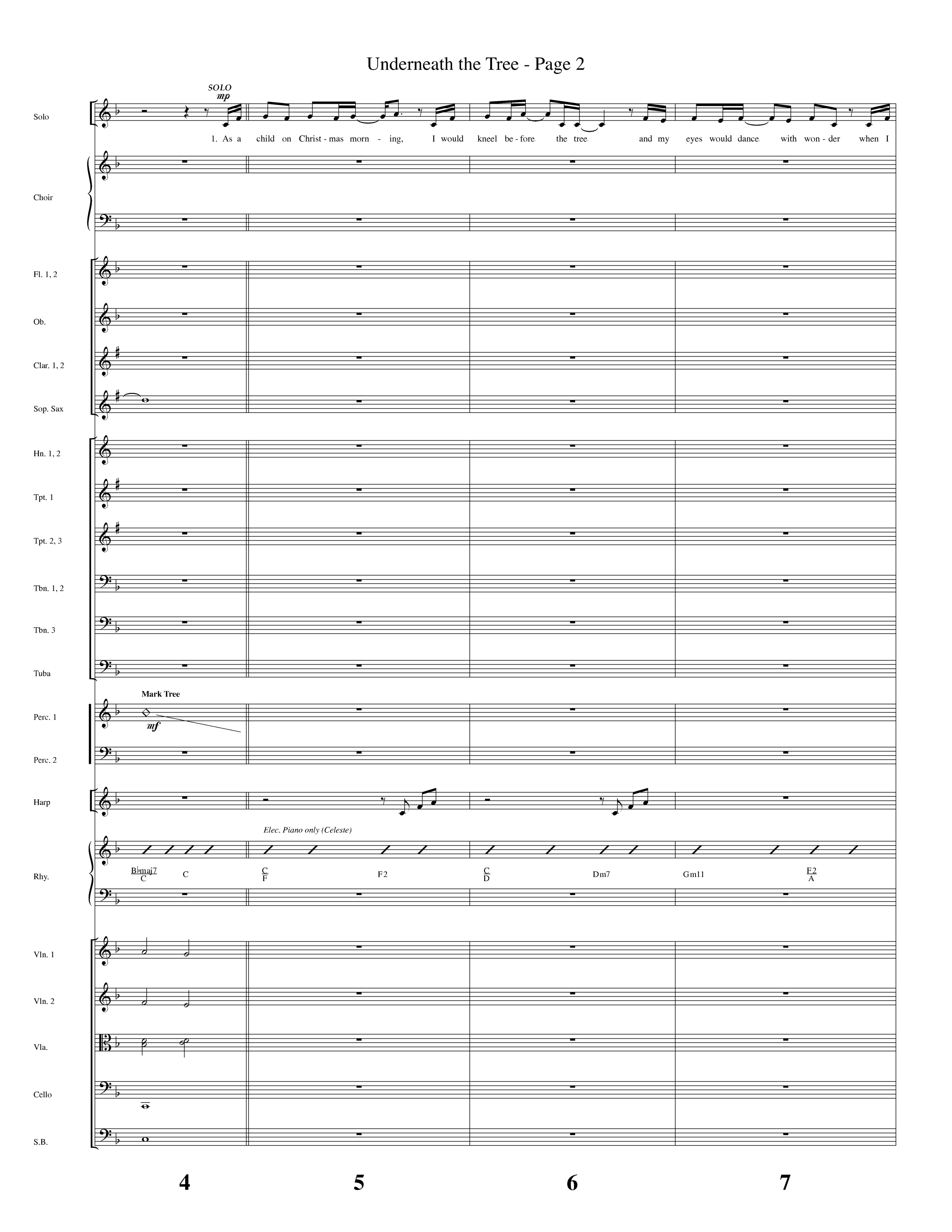 Underneath The Tree (with Near The Cross) (Choral Anthem SATB) Conductor's Score (Lifeway Choral / Arr. Dave Williamson)