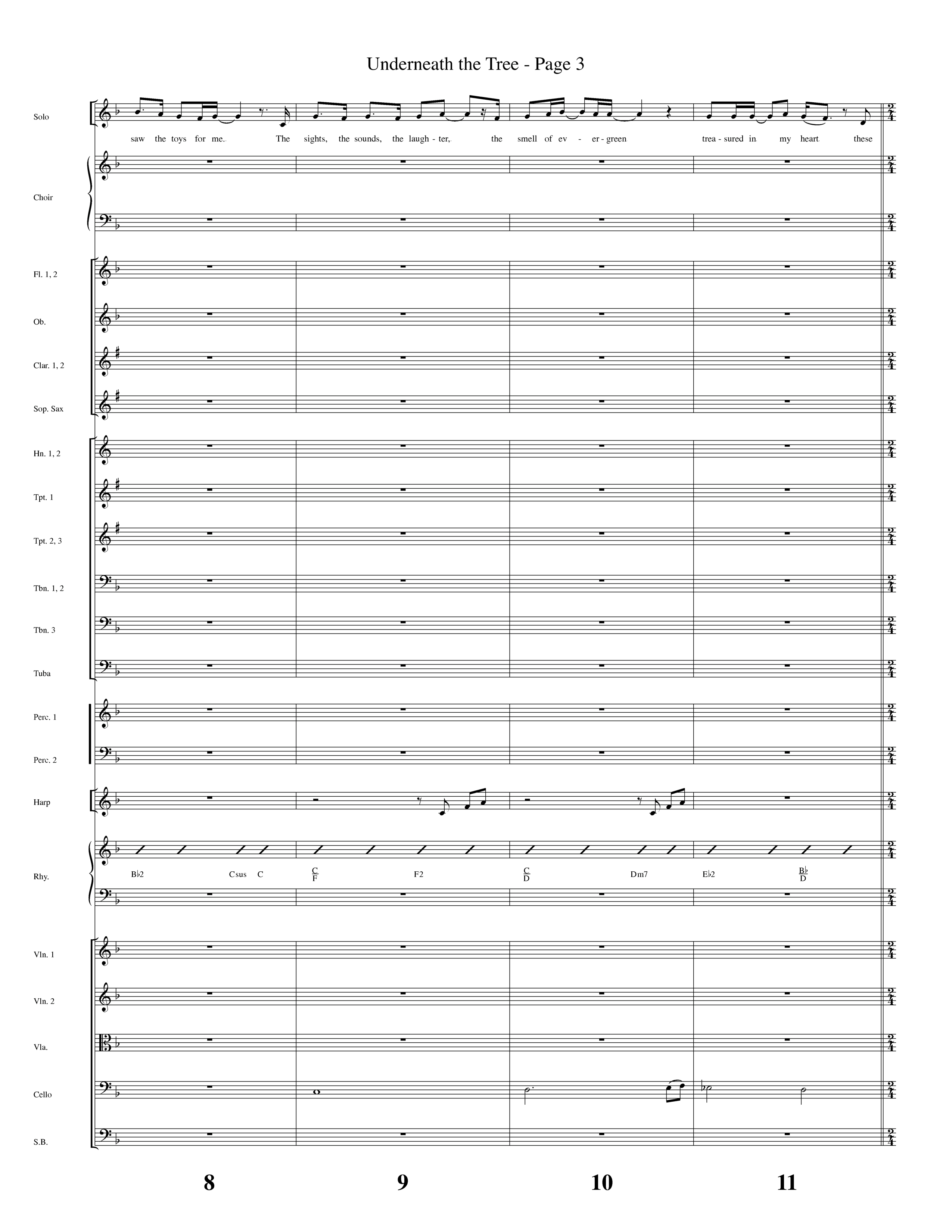 Underneath The Tree (with Near The Cross) (Choral Anthem SATB) Conductor's Score (Lifeway Choral / Arr. Dave Williamson)
