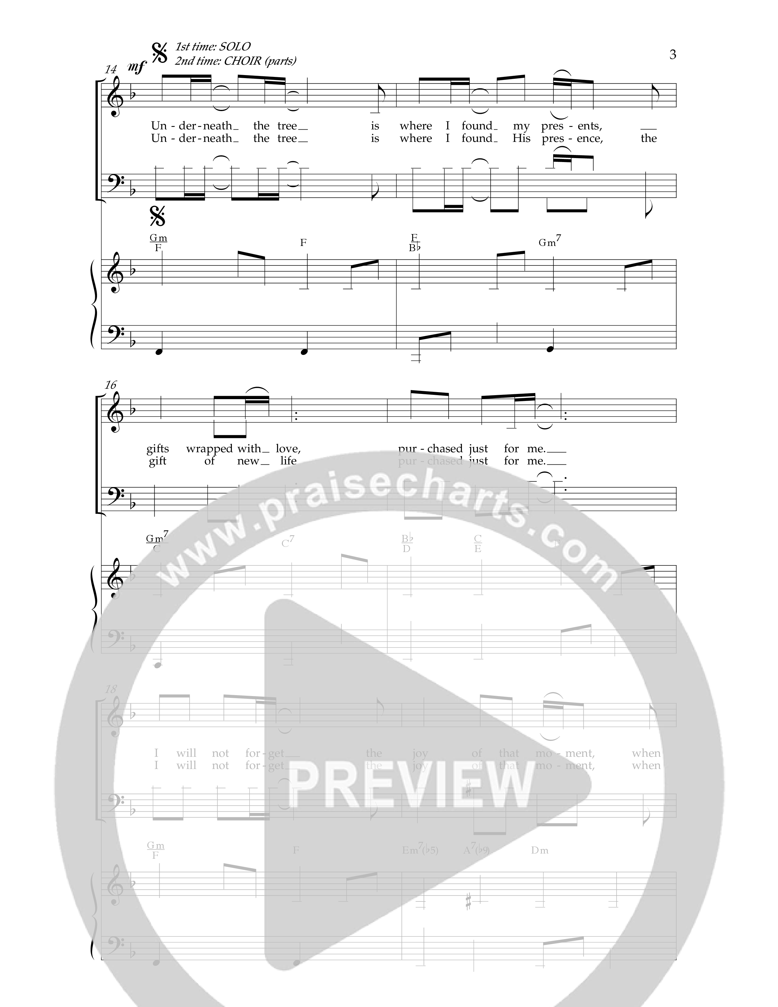 Underneath The Tree (with Near The Cross) (Choral Anthem SATB) Anthem (SATB/Piano) (Lifeway Choral / Arr. Dave Williamson)