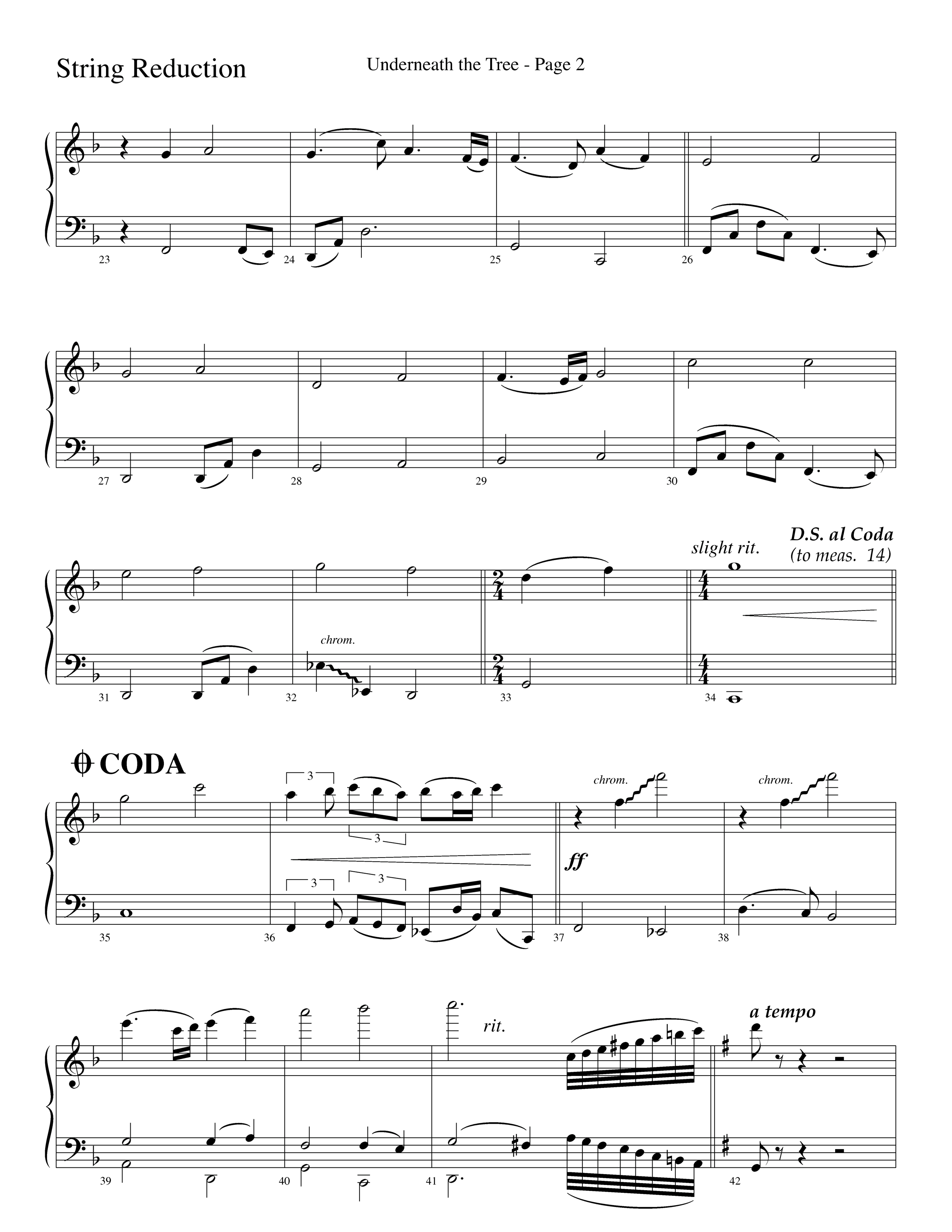 Underneath The Tree (with Near The Cross) (Choral Anthem SATB) String Reduction (Lifeway Choral / Arr. Dave Williamson)