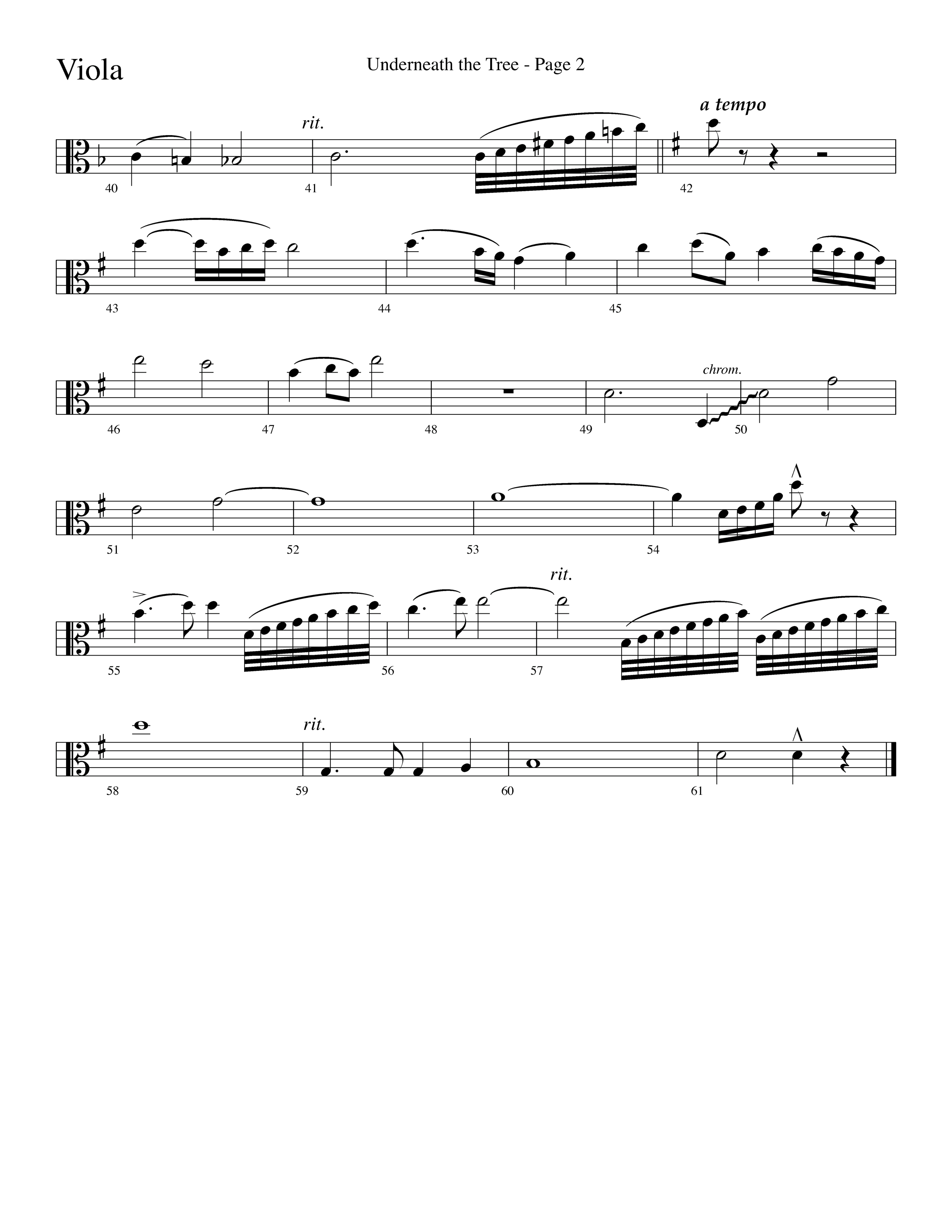 Underneath The Tree (with Near The Cross) (Choral Anthem SATB) Viola (Lifeway Choral / Arr. Dave Williamson)