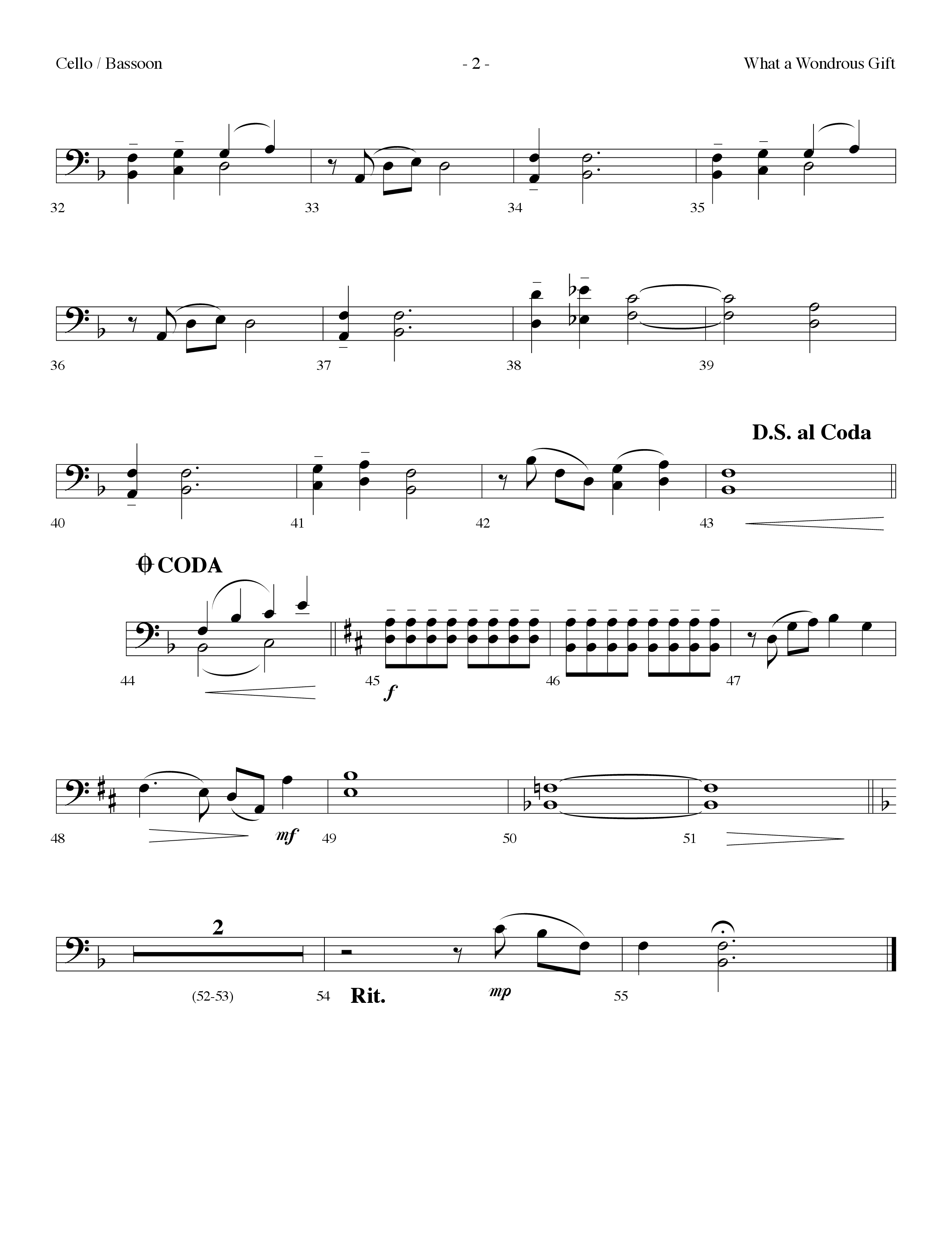 What A Wondrous Gift (Choral Anthem SATB) Cello (Lifeway Choral / Arr. Dennis Allen)