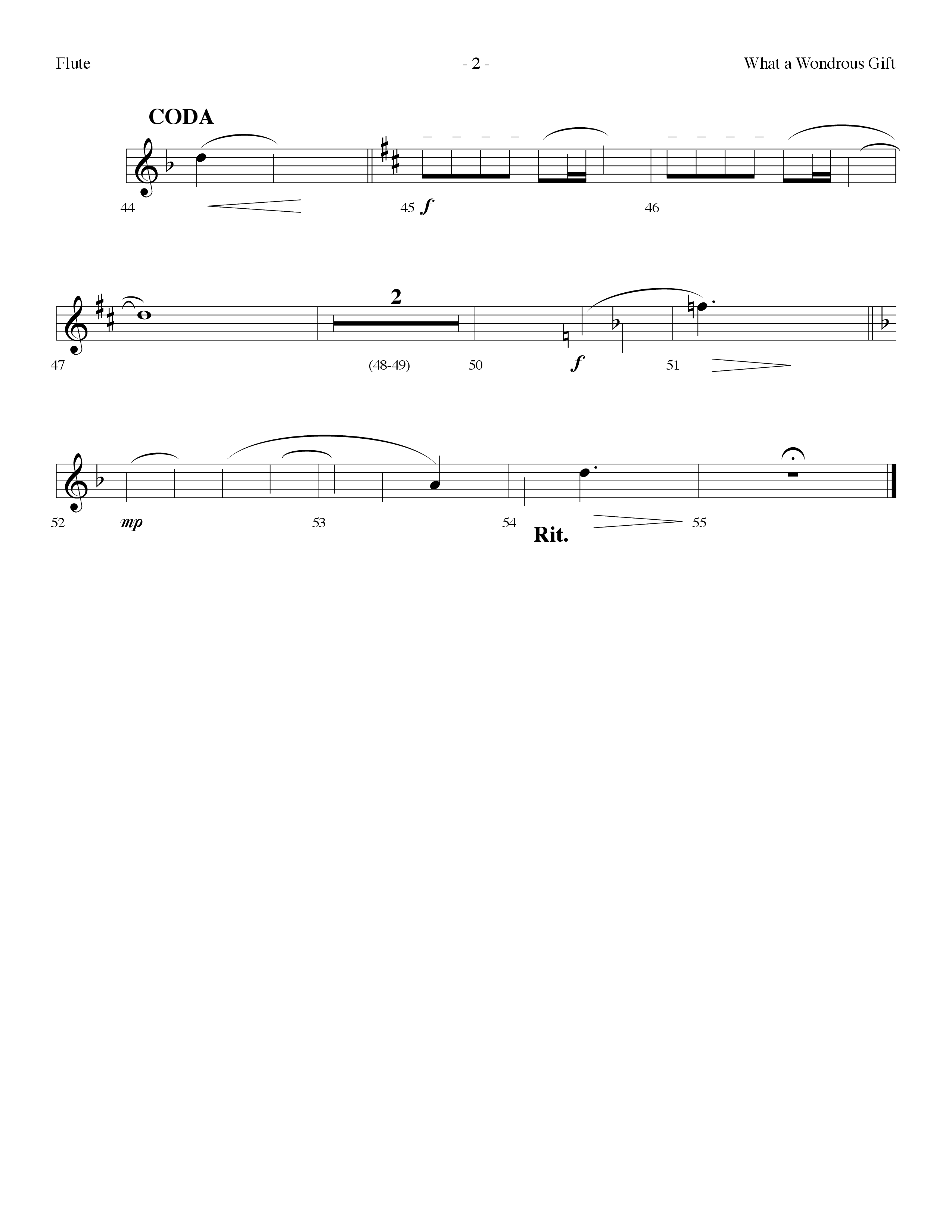 What A Wondrous Gift (Choral Anthem SATB) Flute (Lifeway Choral / Arr. Dennis Allen)