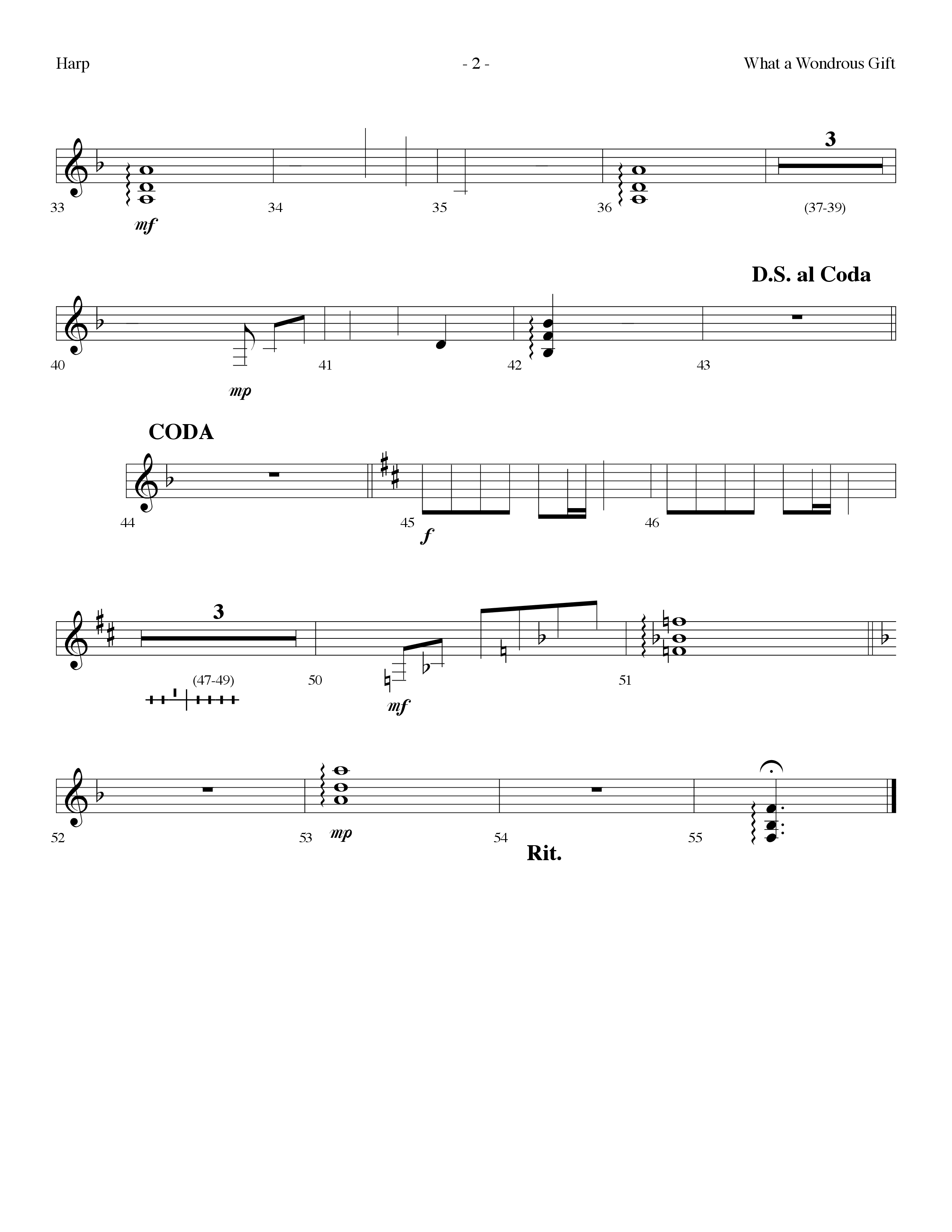 What A Wondrous Gift (Choral Anthem SATB) Harp (Lifeway Choral / Arr. Dennis Allen)